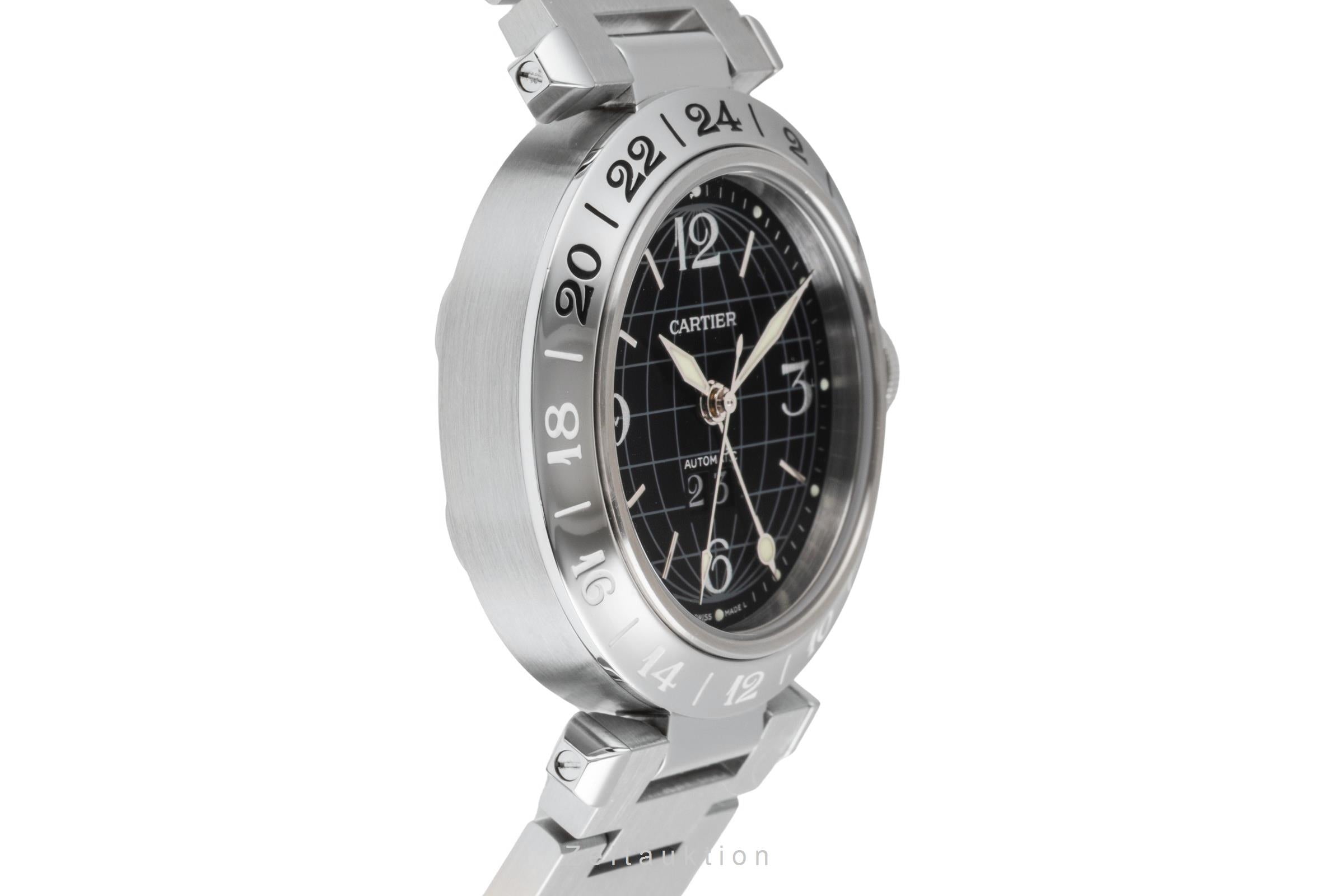 Cartier Pasha C GMT Big Date Automatik Stahl Herrenuhr Ref. W31049M7  [2601362]