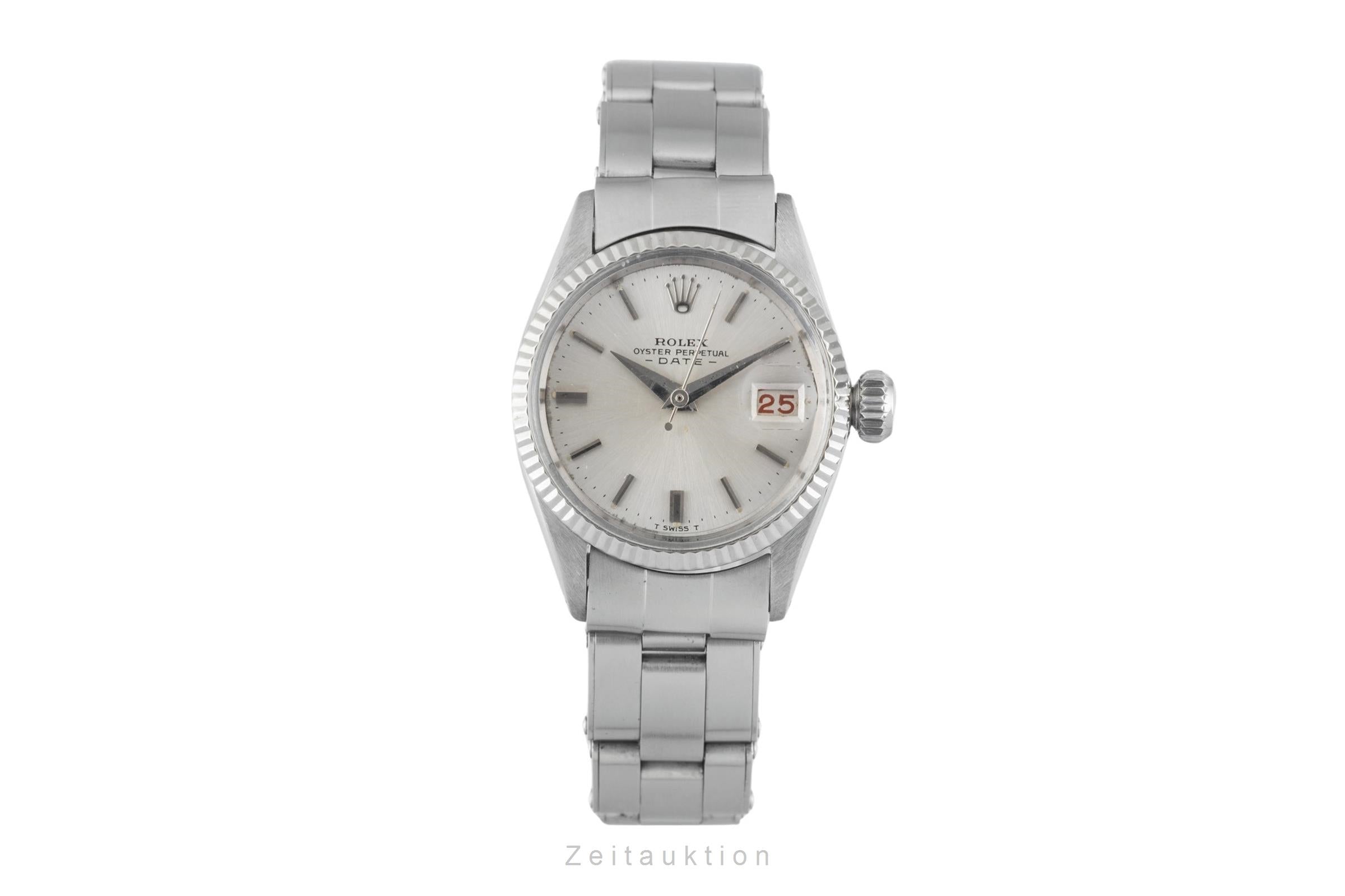 Rolex Lady Date acier / or blanc automatique montre pour femmes 6517 Vintage  [2601373]