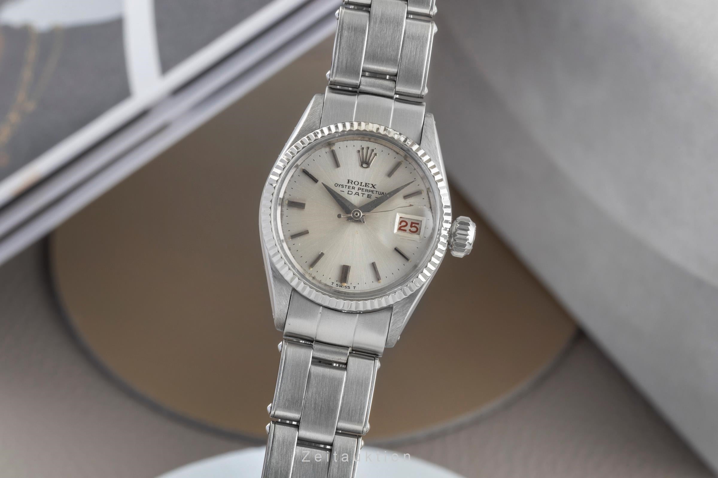 Rolex Lady Date acier / or blanc automatique montre pour femmes 6517 Vintage  [2601373]