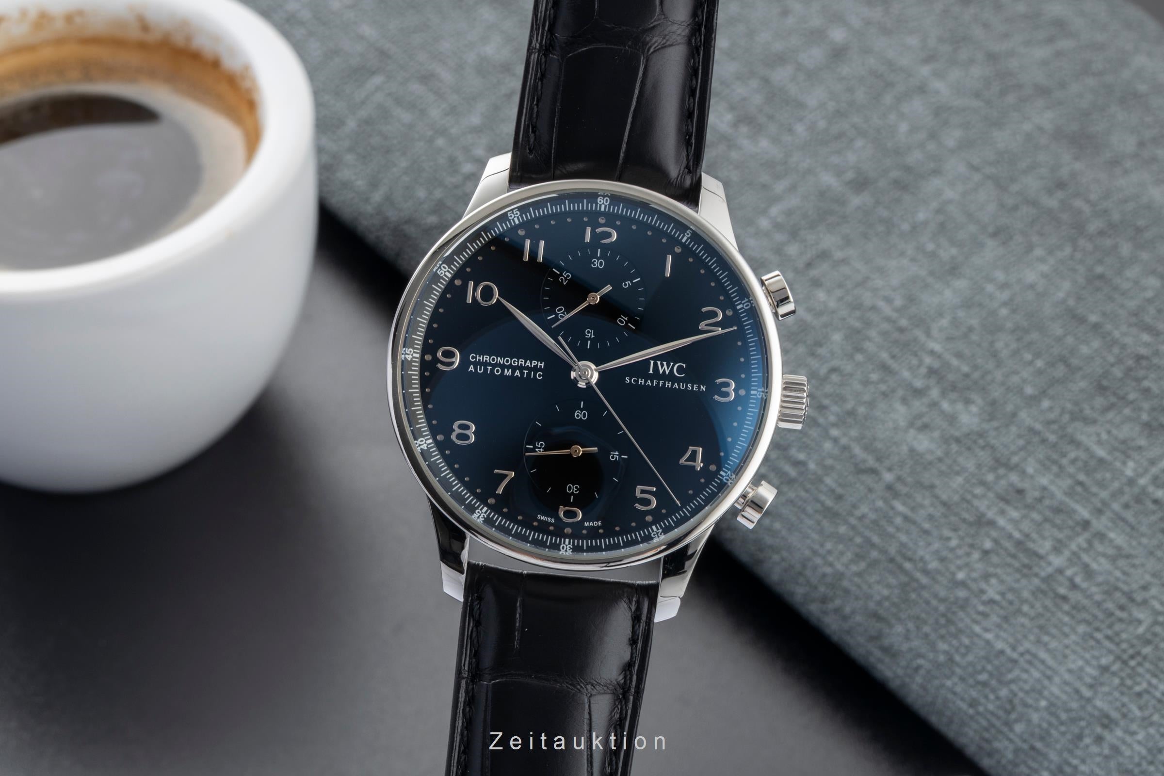 IWC Portugieser chronograph steel automatic men's watch IW371447 LP: 9100EUR  [2601377]