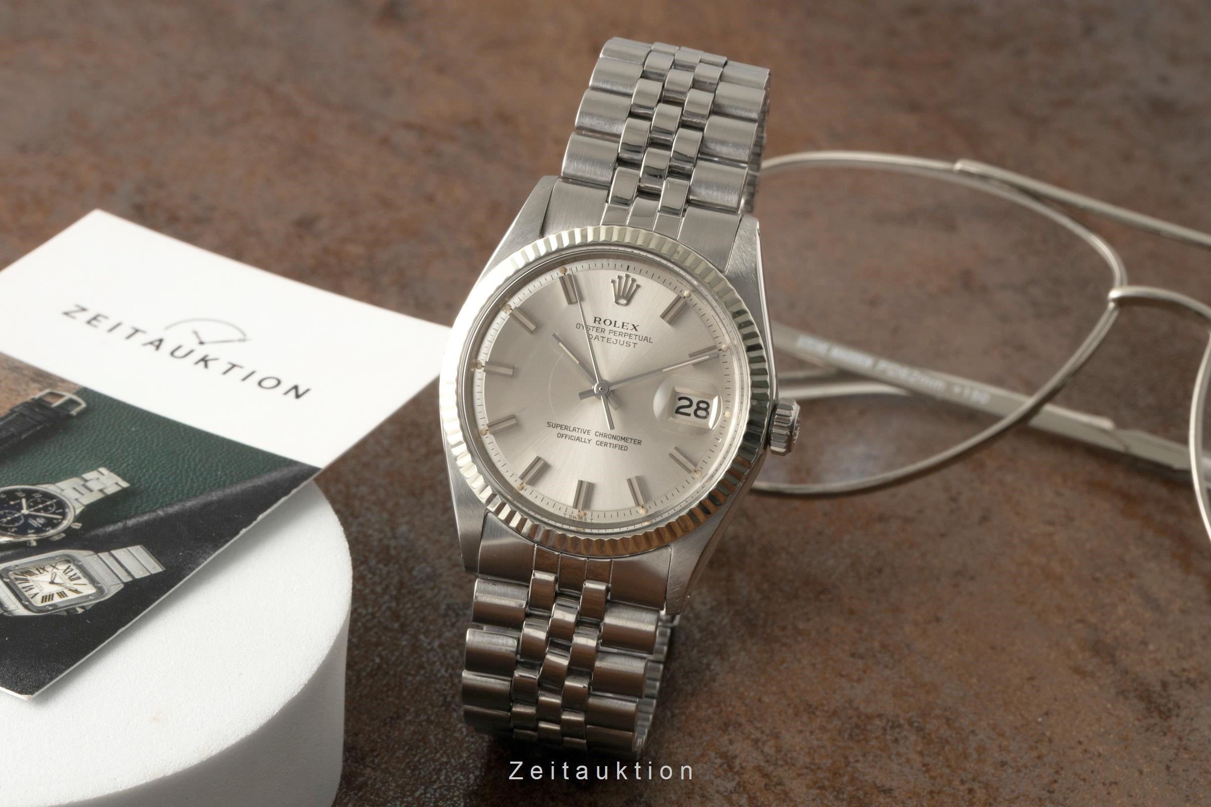 Rolex Datejust acero / oro blanco automático reloj para caballeros 1601 Vintage  [2601379]