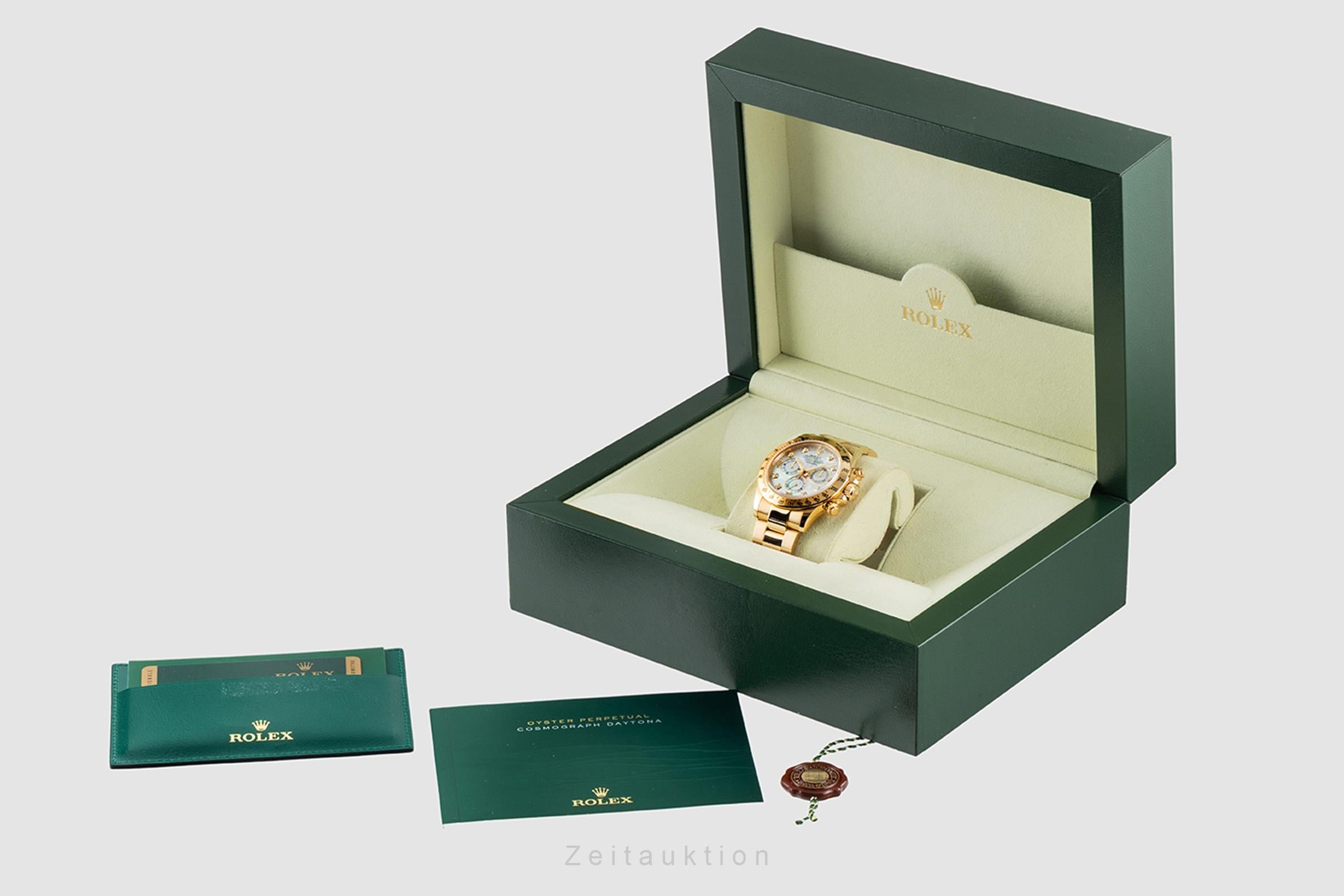 Rolex Daytona Chronograph 18k Gold MOP Diamond Dial Ref. 116528 B&P 2014 LC100 [2601384]