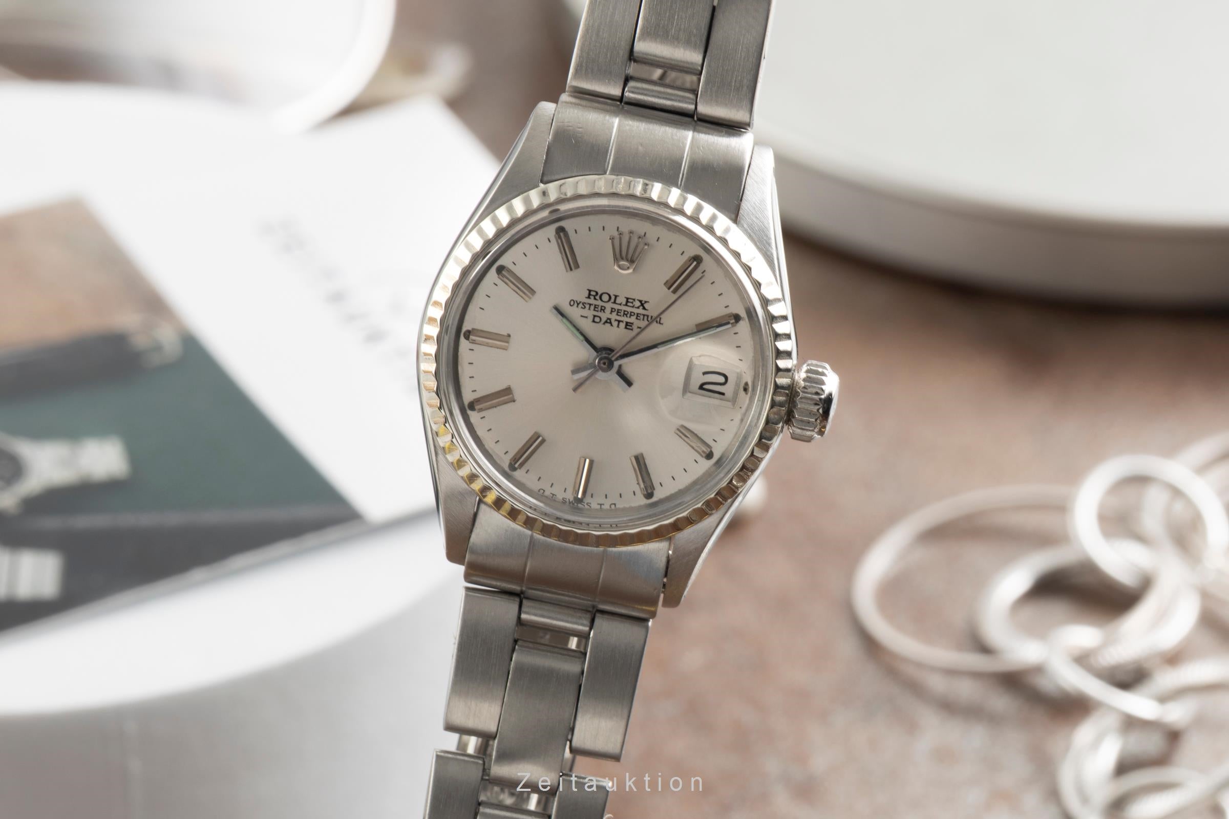 Rolex Lady Date acier / or blanc automatique montre pour femmes 6517 Vintage  [2601392]