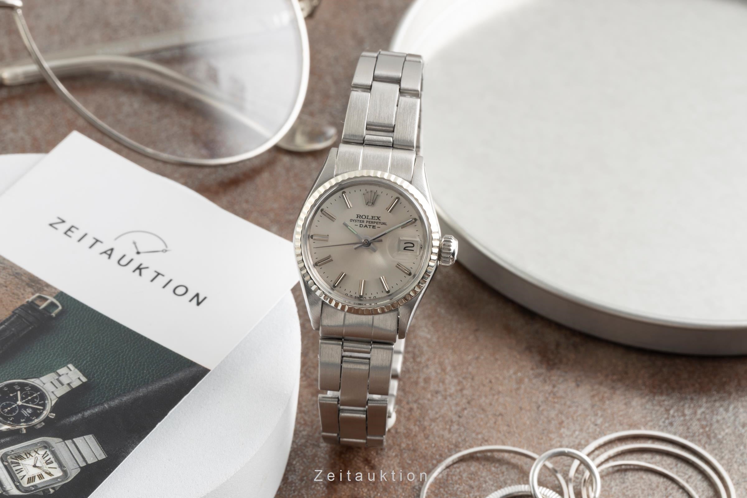 Rolex Lady Date acier / or blanc automatique montre pour femmes 6517 Vintage  [2601392]