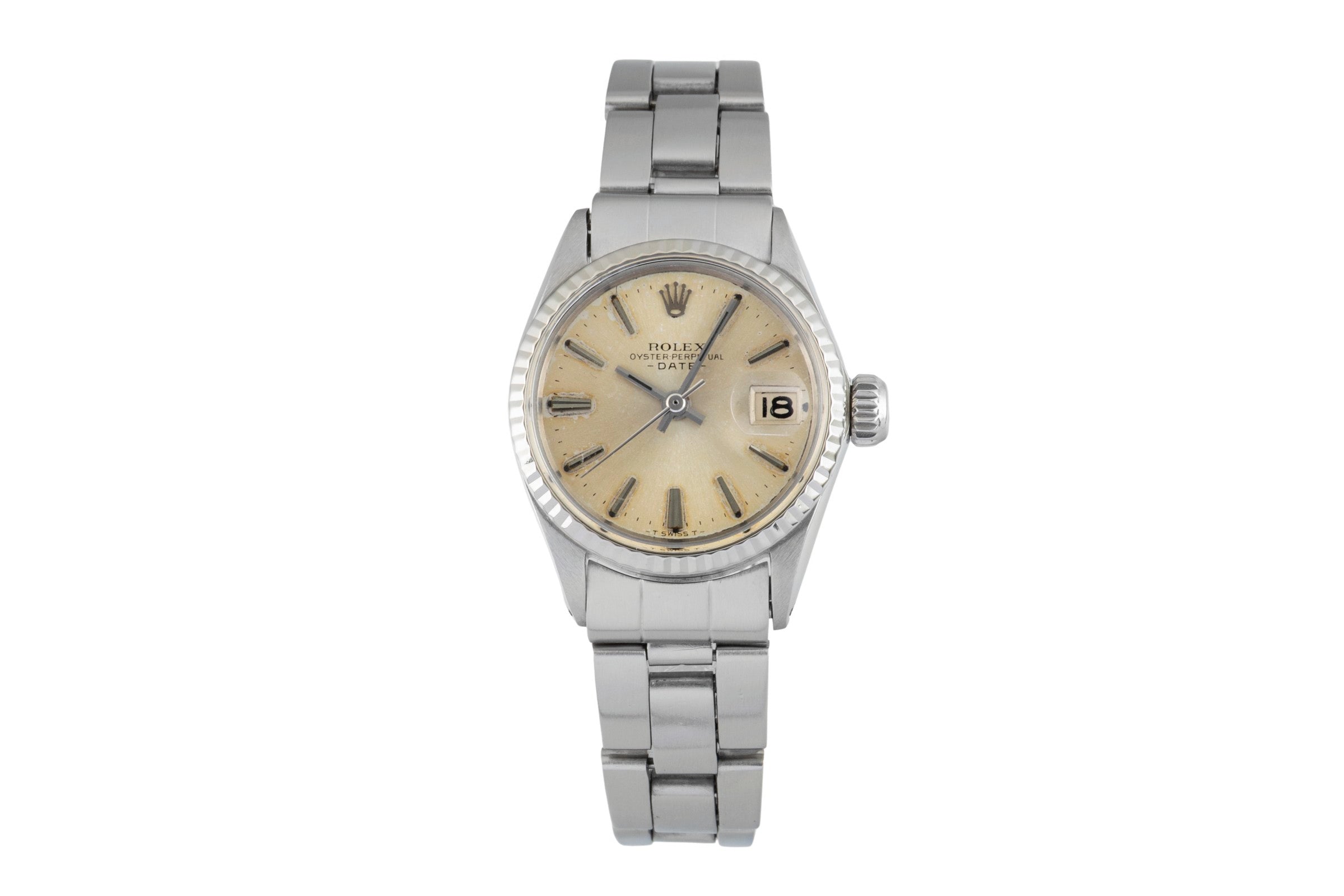Rolex Lady Date steel / white gold automatic women's watch 6517 Vintage  [2601397]