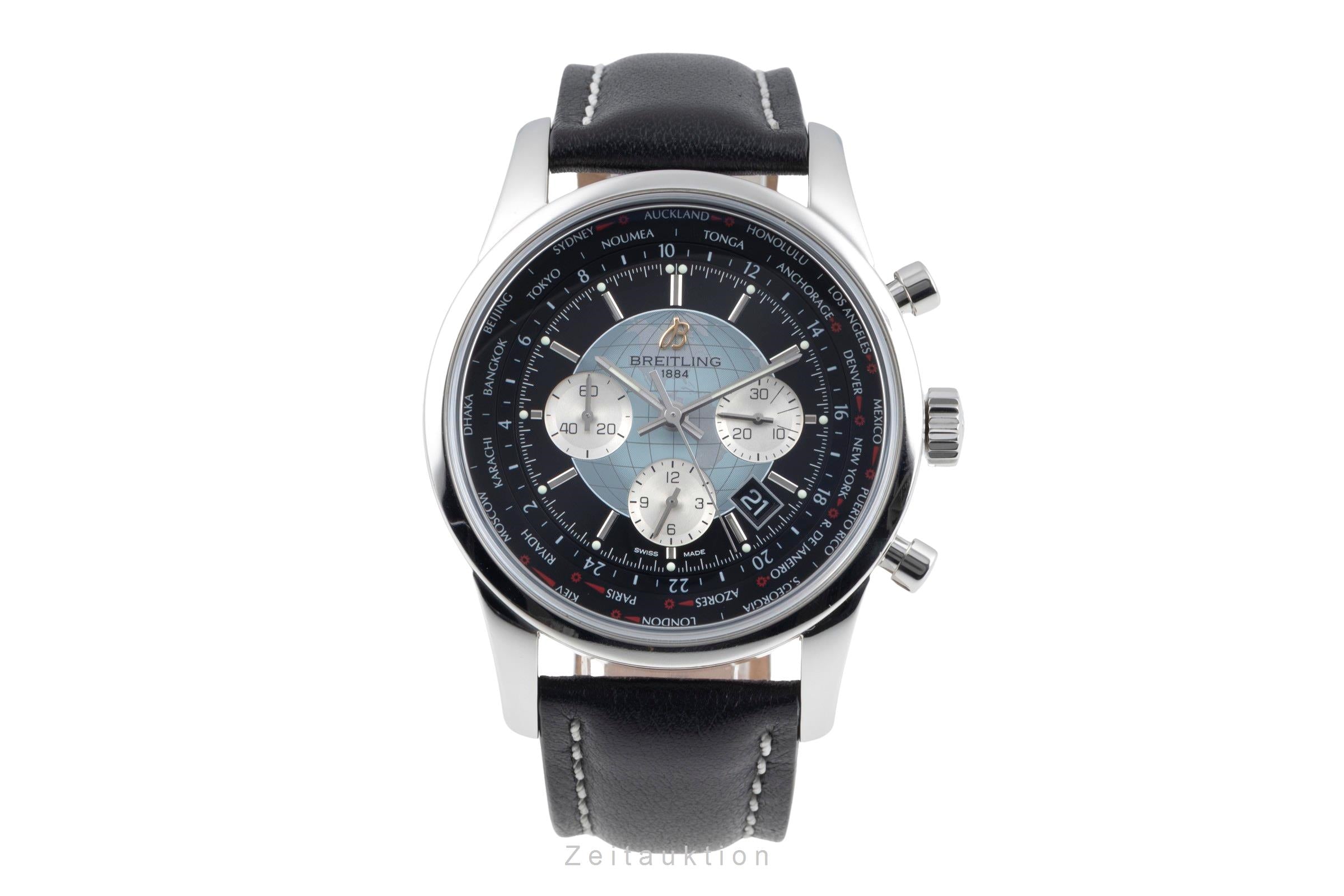 Breitling Transocean Chronograph Unitime Automatik Stahl Ref. AB0510U4/BB62 B&P [2601399]