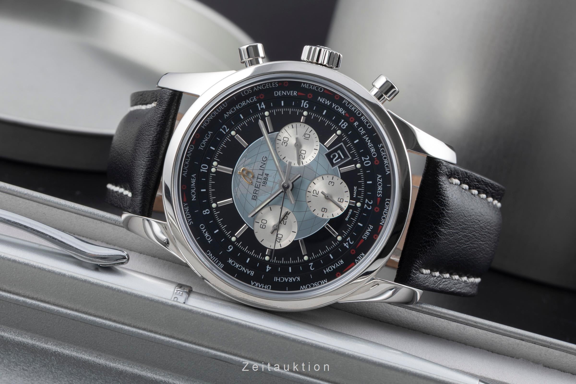 Breitling Transocean Chronograph Unitime Automatik Stahl Ref. AB0510U4/BB62 B&P [2601399]