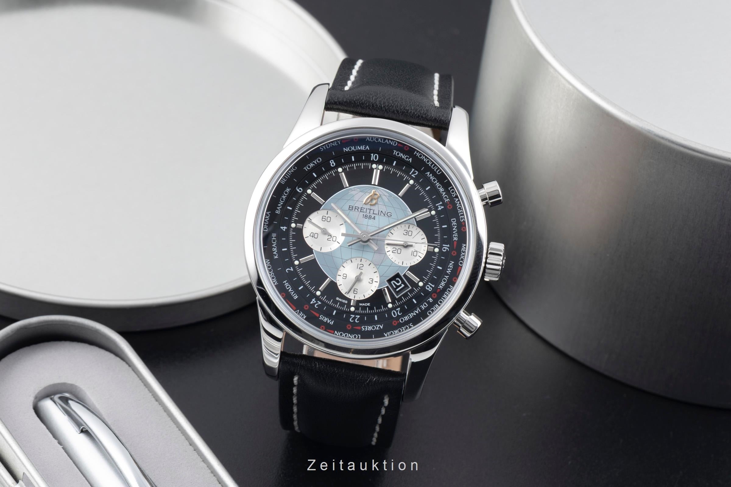 Breitling Transocean Chronograph Unitime Automatik Stahl Ref. AB0510U4/BB62 B&P [2601399]