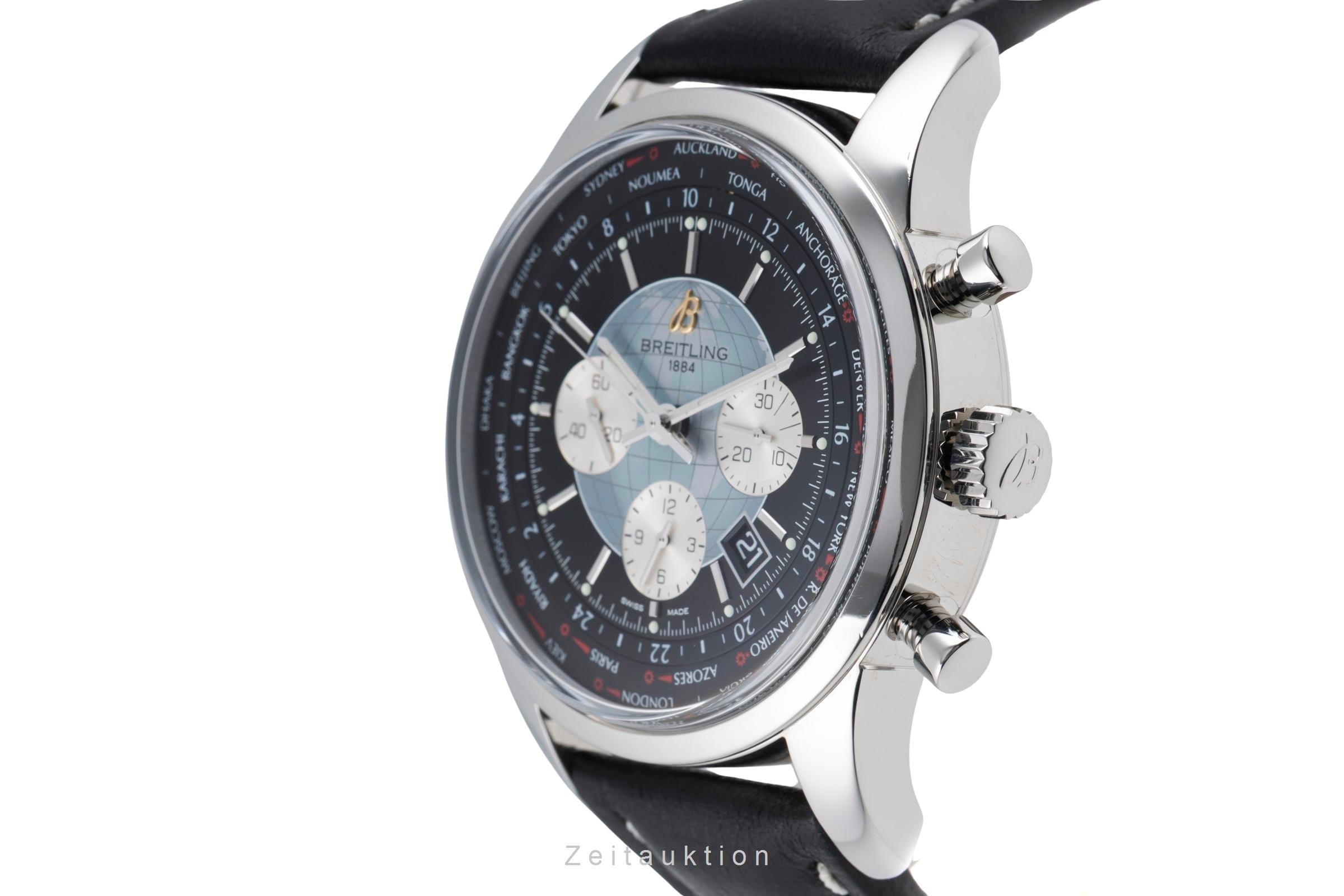 Breitling Transocean Chronograph Unitime Automatik Stahl Ref. AB0510U4/BB62 B&P [2601399]