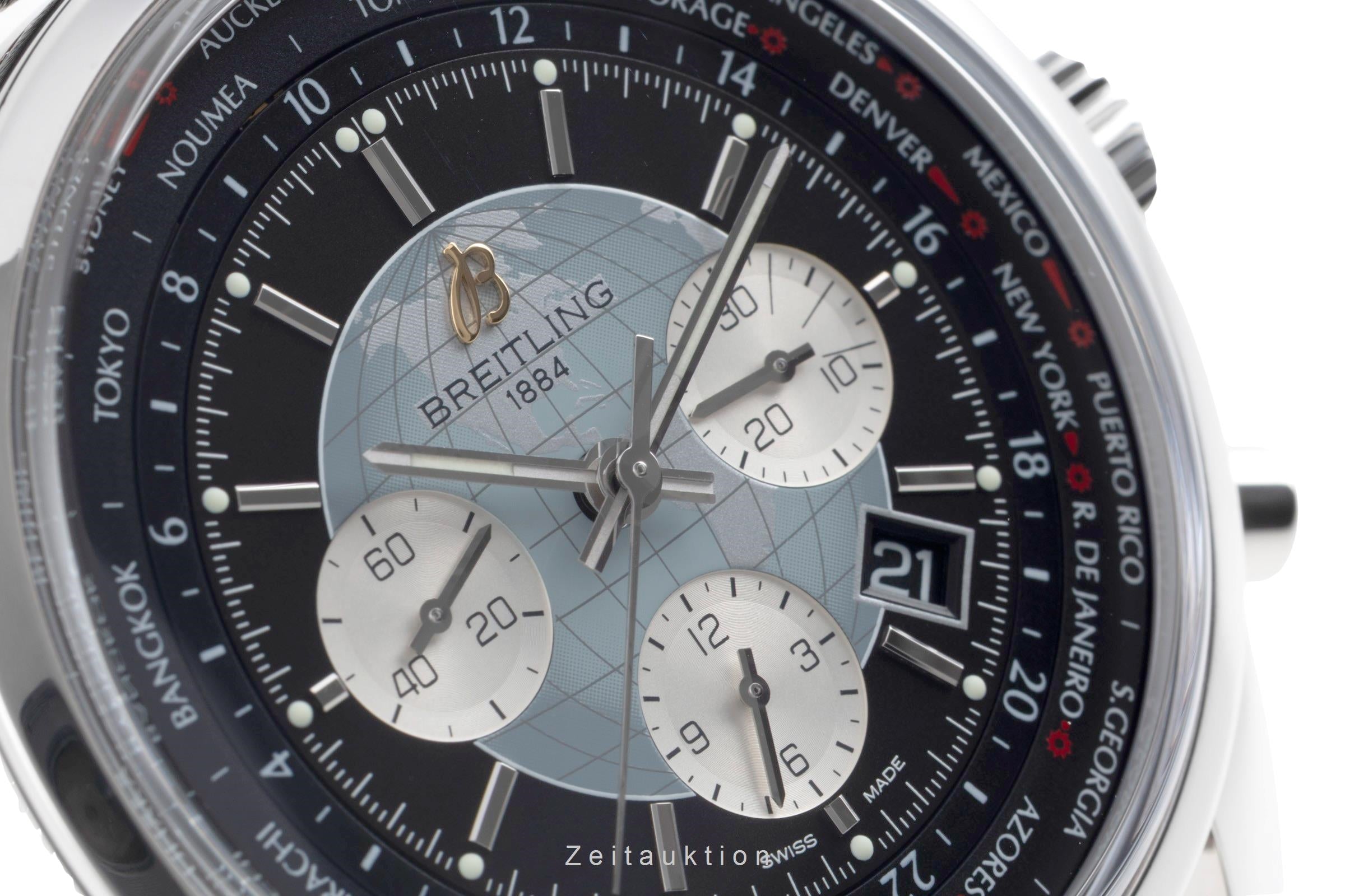 Breitling Transocean Chronograph Unitime Automatik Stahl Ref. AB0510U4/BB62 B&P [2601399]