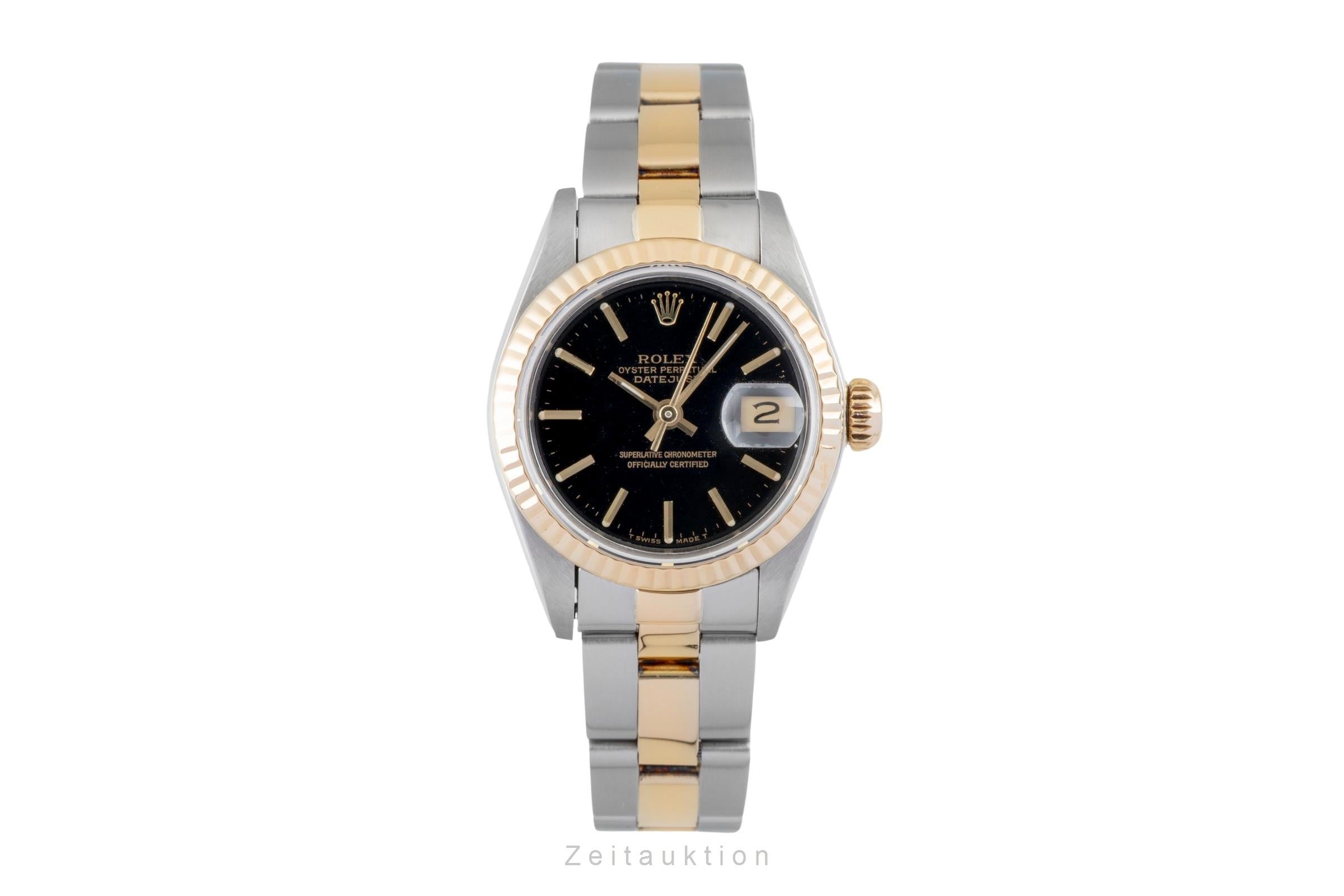 Rolex Datejust Stahl / Gold Pyramid-Dial Automatik Damenuhr Ref. 69173 [2601401]