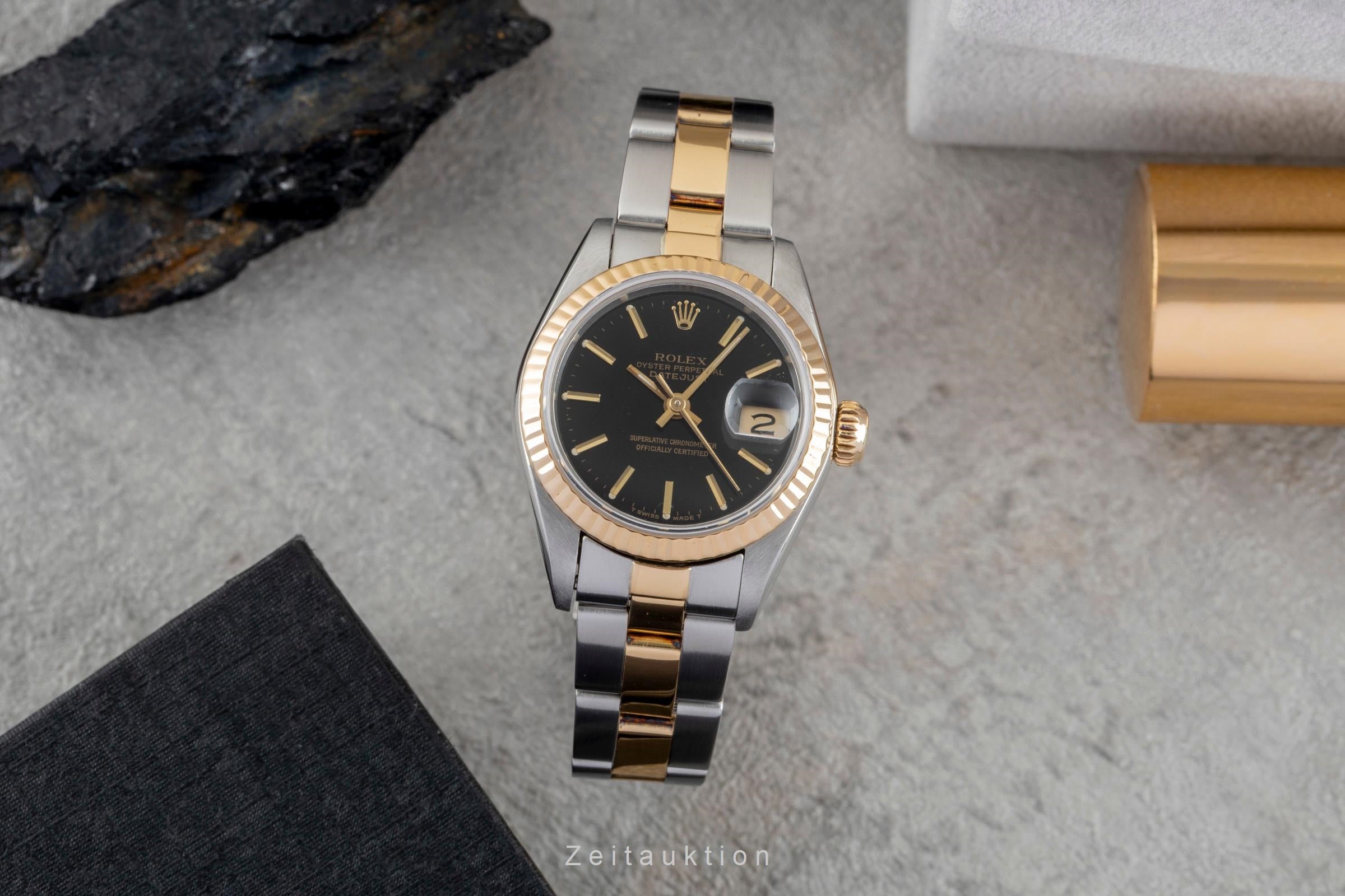 Rolex Datejust Stahl / Gold Pyramid-Dial Automatik Damenuhr Ref. 69173 [2601401]