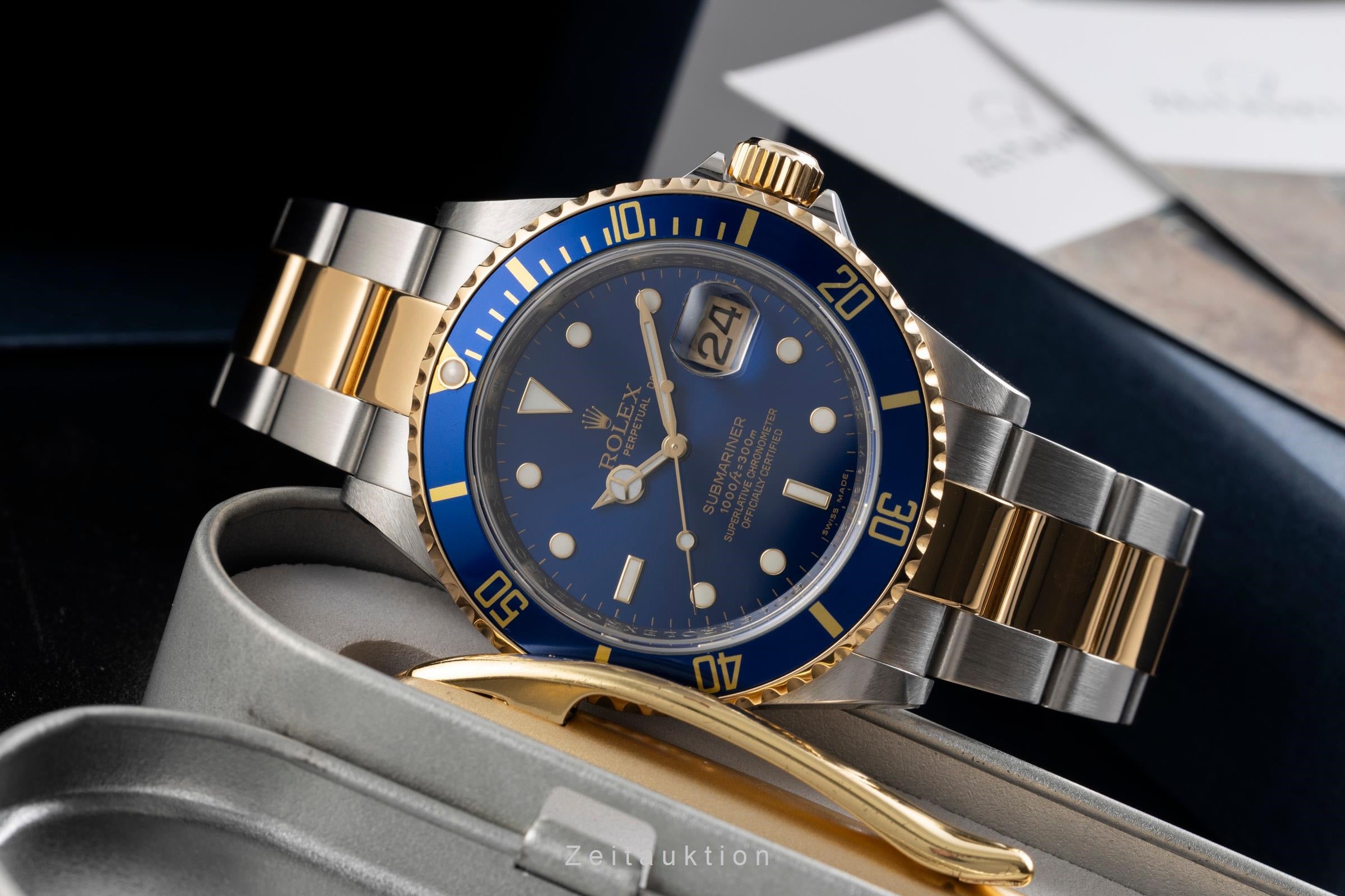 Rolex Submariner Stahl / Gold Herrenuhr Blue Dial Ref. 16613 M-Serie [2601403]