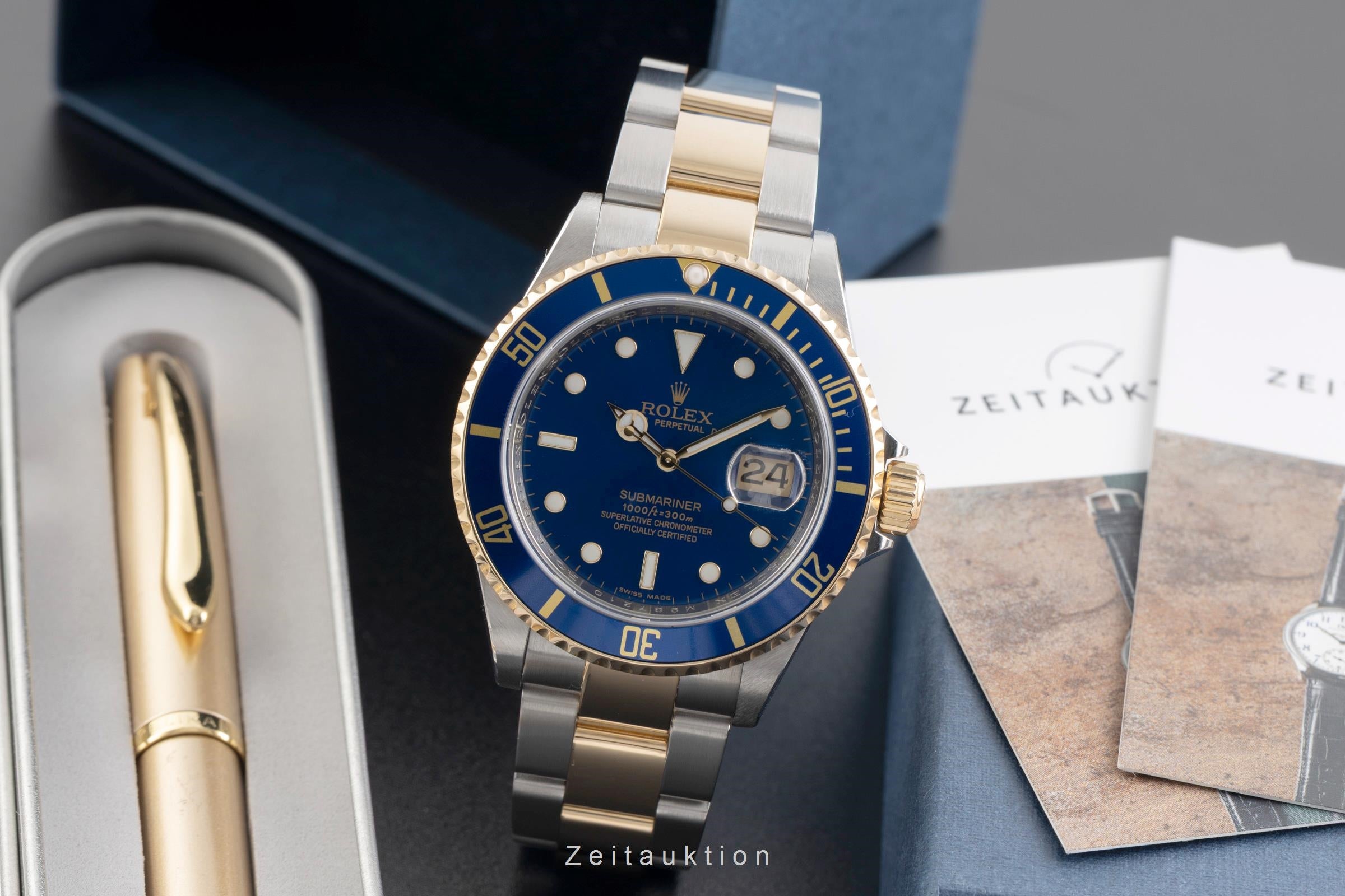Rolex Submariner Stahl / Gold Herrenuhr Blue Dial Ref. 16613 M-Serie [2601403]