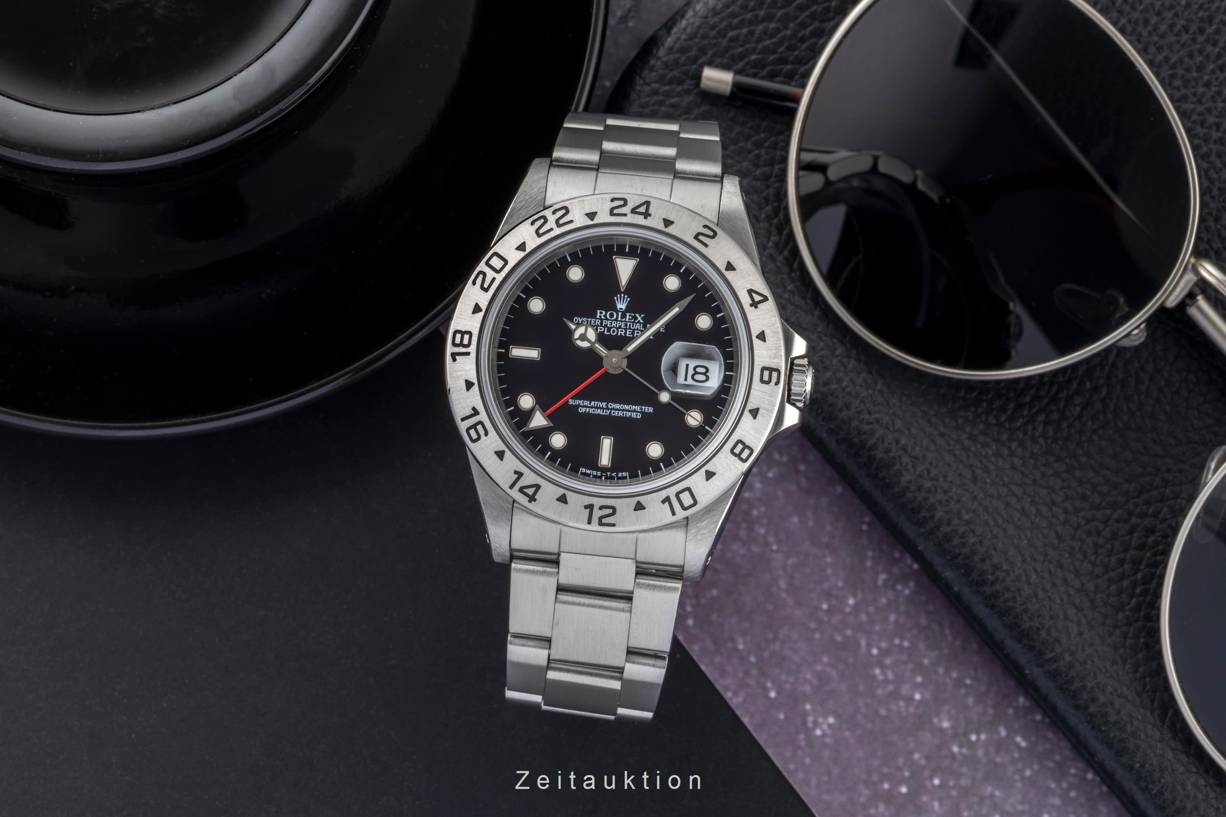 Rolex Explorer II Black Dial Edelstahl Automatik Herrenuhr Ref. 16570 B&P 1998 [2601406]