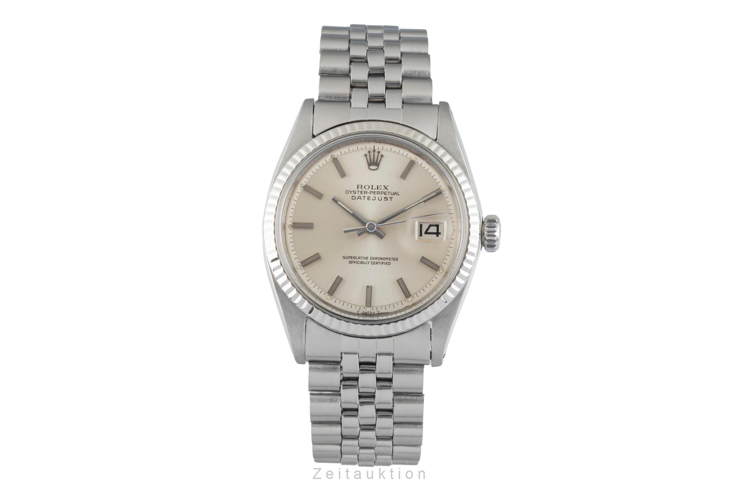 Rolex Datejust acier / or blanc automatique montre pour hommes 1601 Vintage  [2601408]