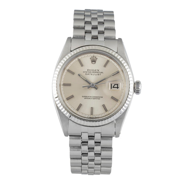 Rolex Datejust acier / or blanc automatique montre pour hommes 1601 Vintage  [2601408]
