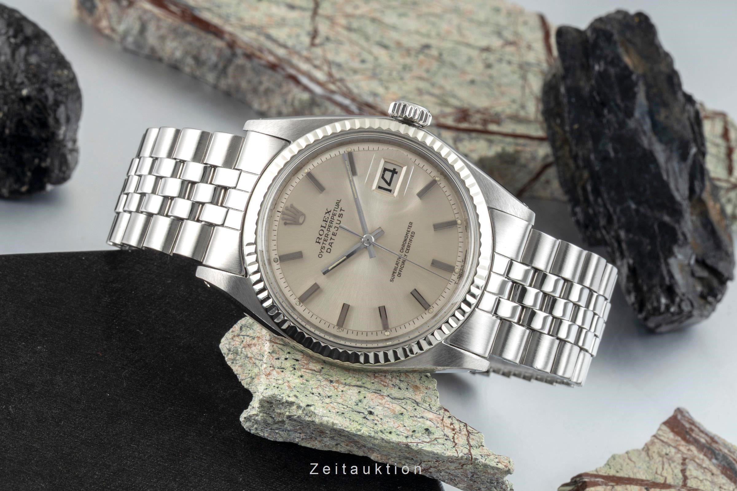 Rolex Datejust acier / or blanc automatique montre pour hommes 1601 Vintage  [2601408]