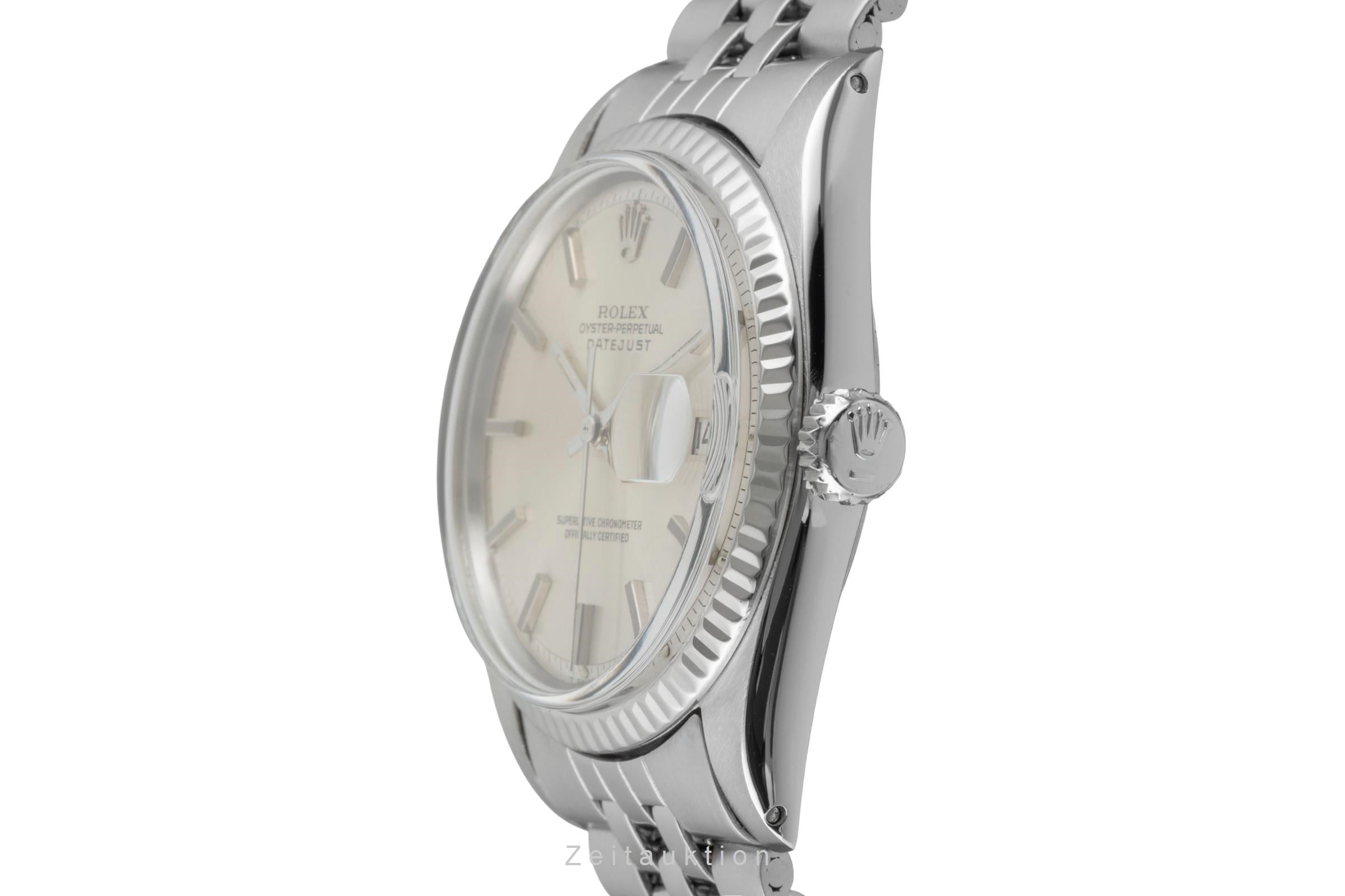 Rolex Datejust acier / or blanc automatique montre pour hommes 1601 Vintage  [2601408]