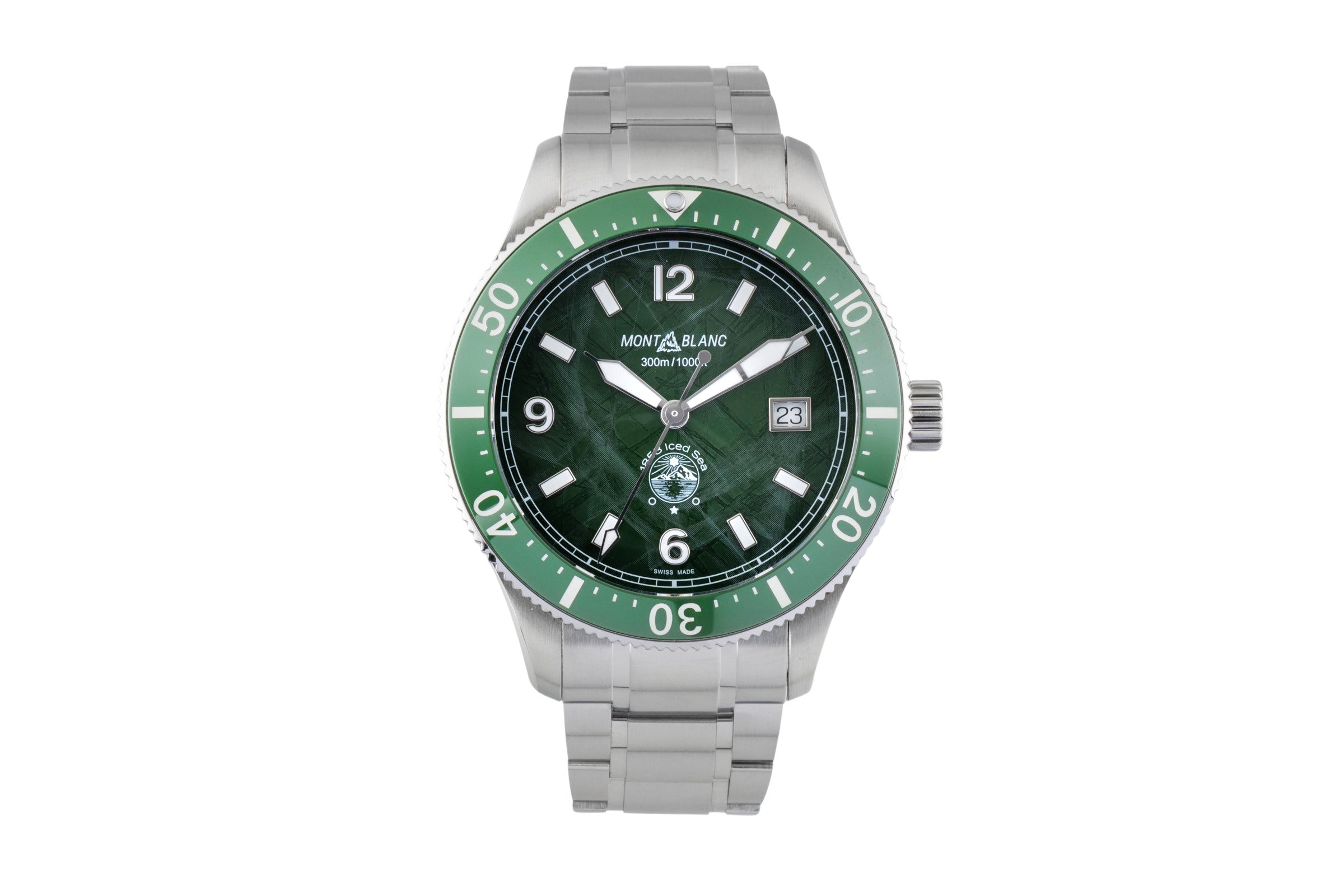 Montblanc 1858 Iced Sea Stahl Automatik Herrenuhr Ref. 129373 Box & Papiere  [2601410]