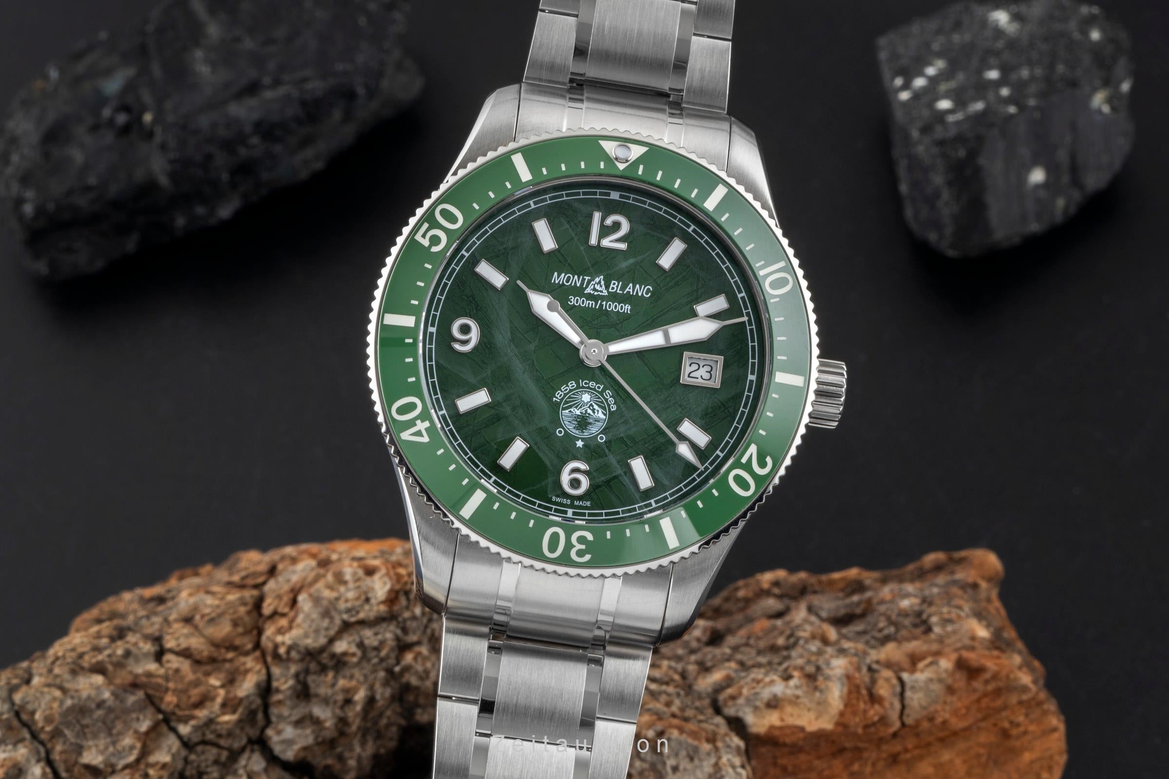 Montblanc 1858 Iced Sea Stahl Automatik Herrenuhr Ref. 129373 Box & Papiere  [2601410]