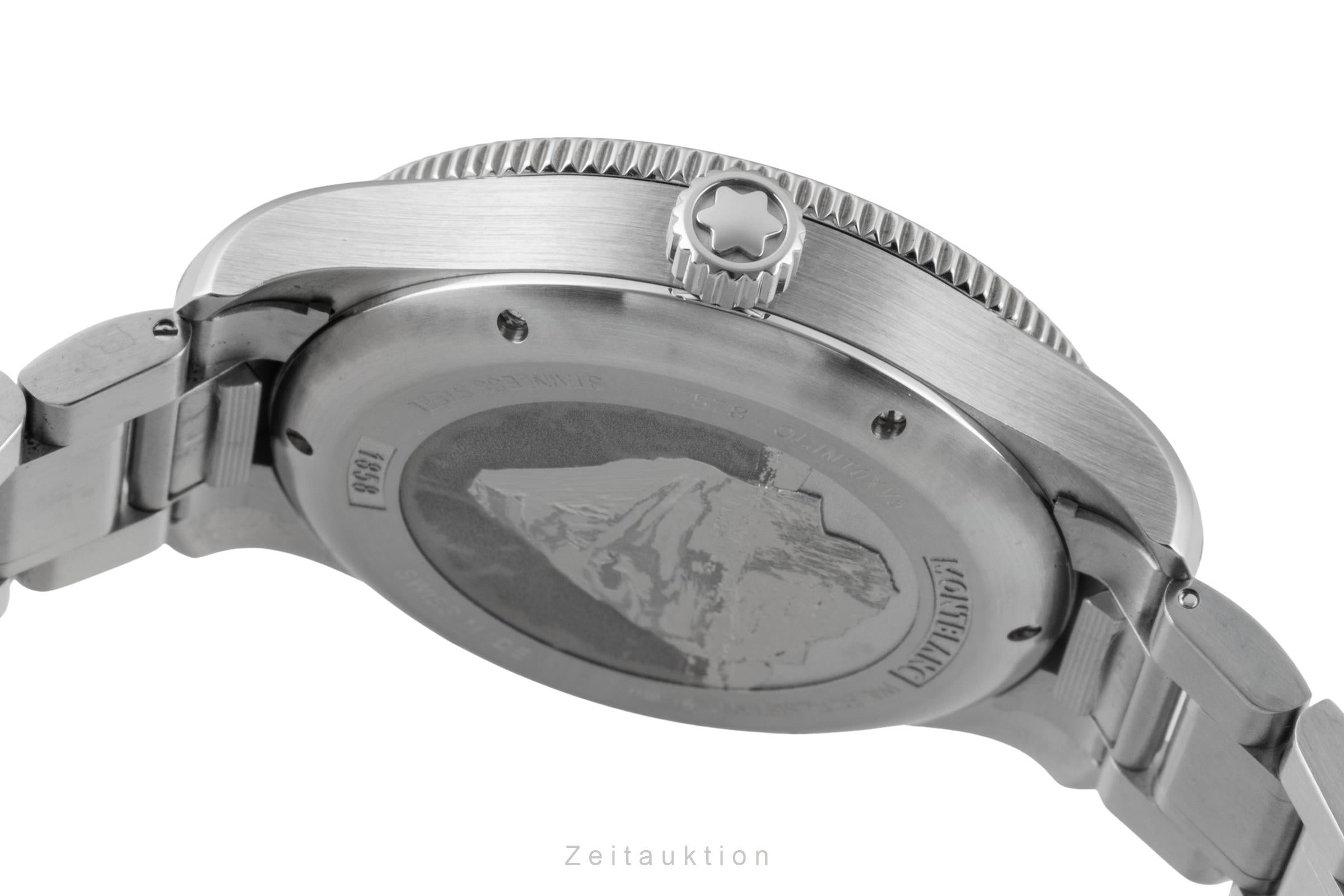 Montblanc 1858 Iced Sea Stahl Automatik Herrenuhr Ref. 129373 Box & Papiere  [2601410]