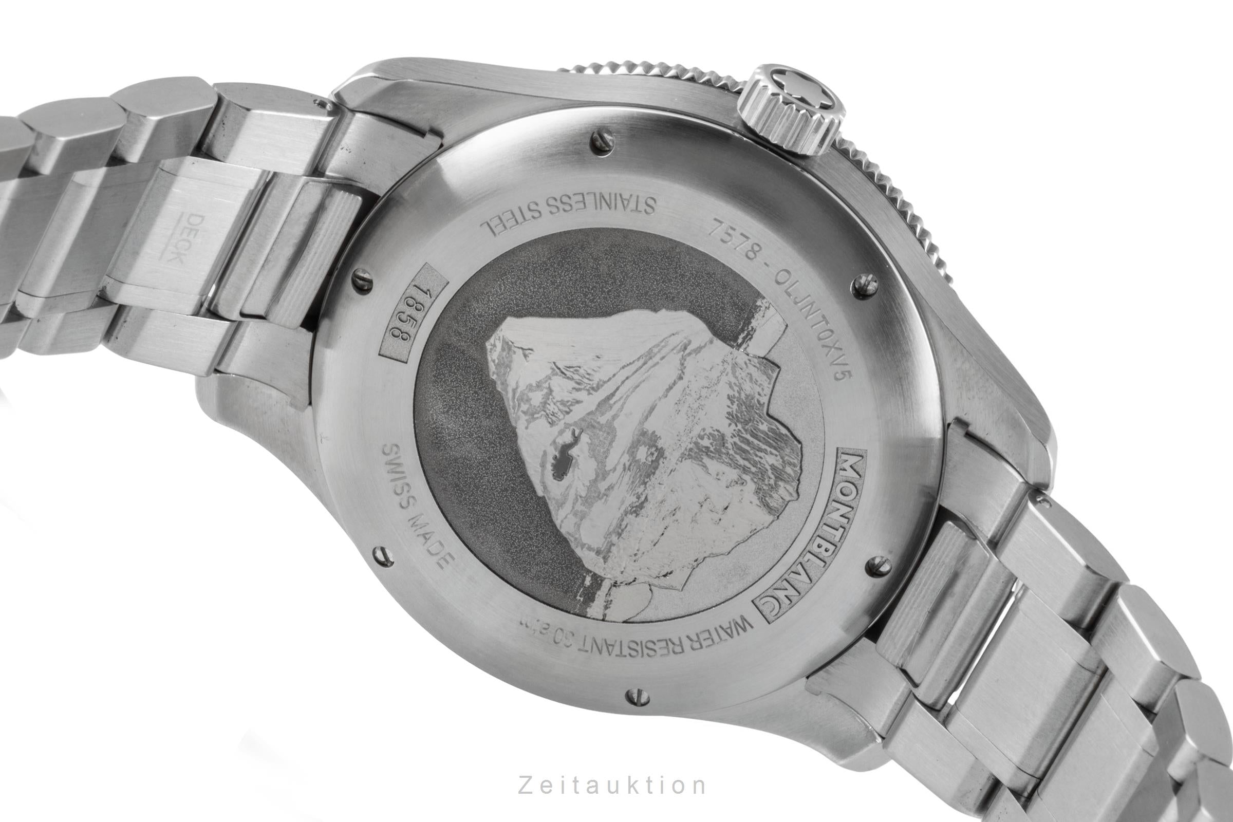 Montblanc 1858 Iced Sea Stahl Automatik Herrenuhr Ref. 129373 Box & Papiere  [2601410]