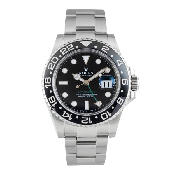 Rolex GMT-Master II Oyster Edelstahl Automatik Herrenuhr Ref. 116710LN B&P 2009 [2601413]