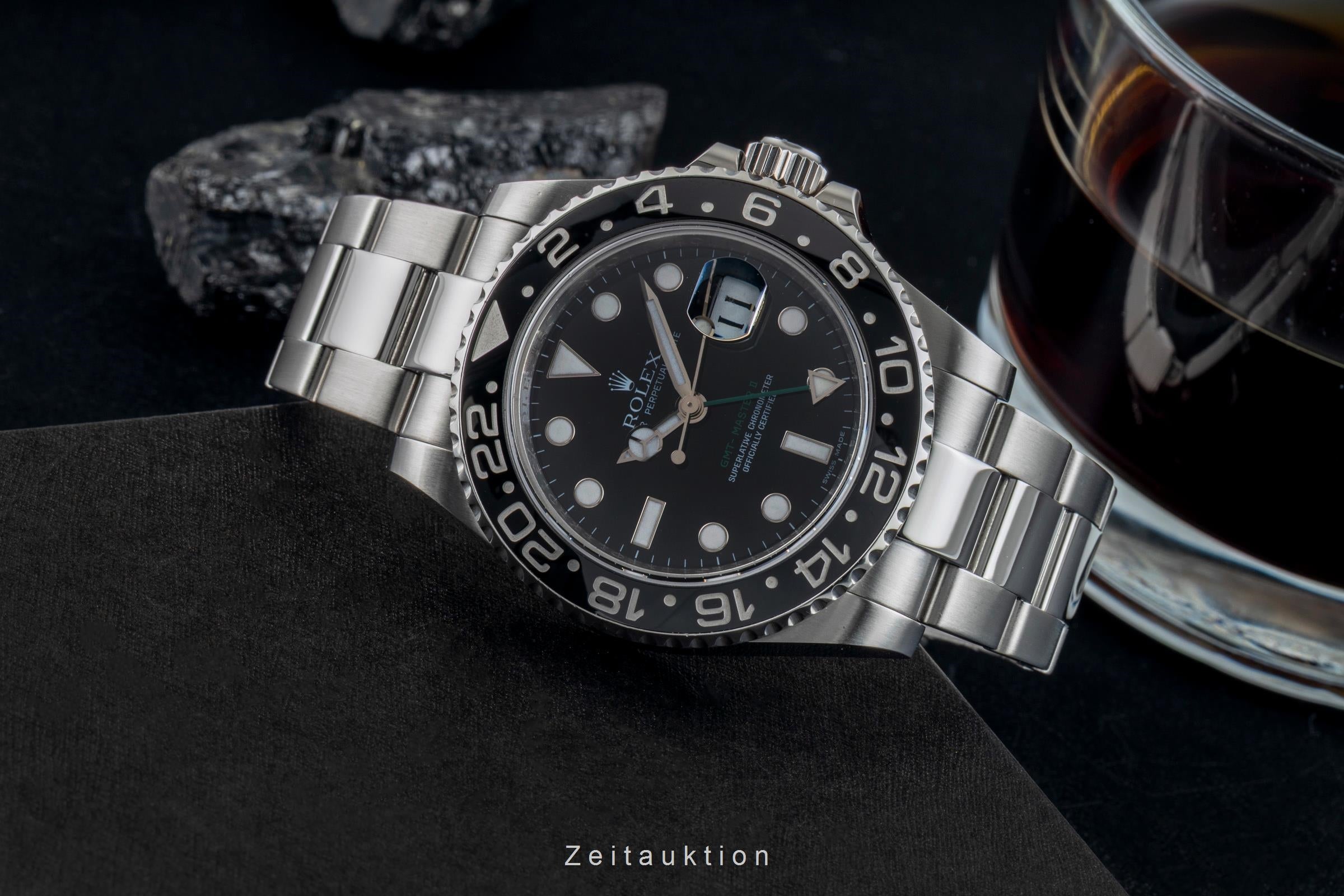 Rolex GMT-Master II Oyster Edelstahl Automatik Herrenuhr Ref. 116710LN B&P 2009 [2601413]