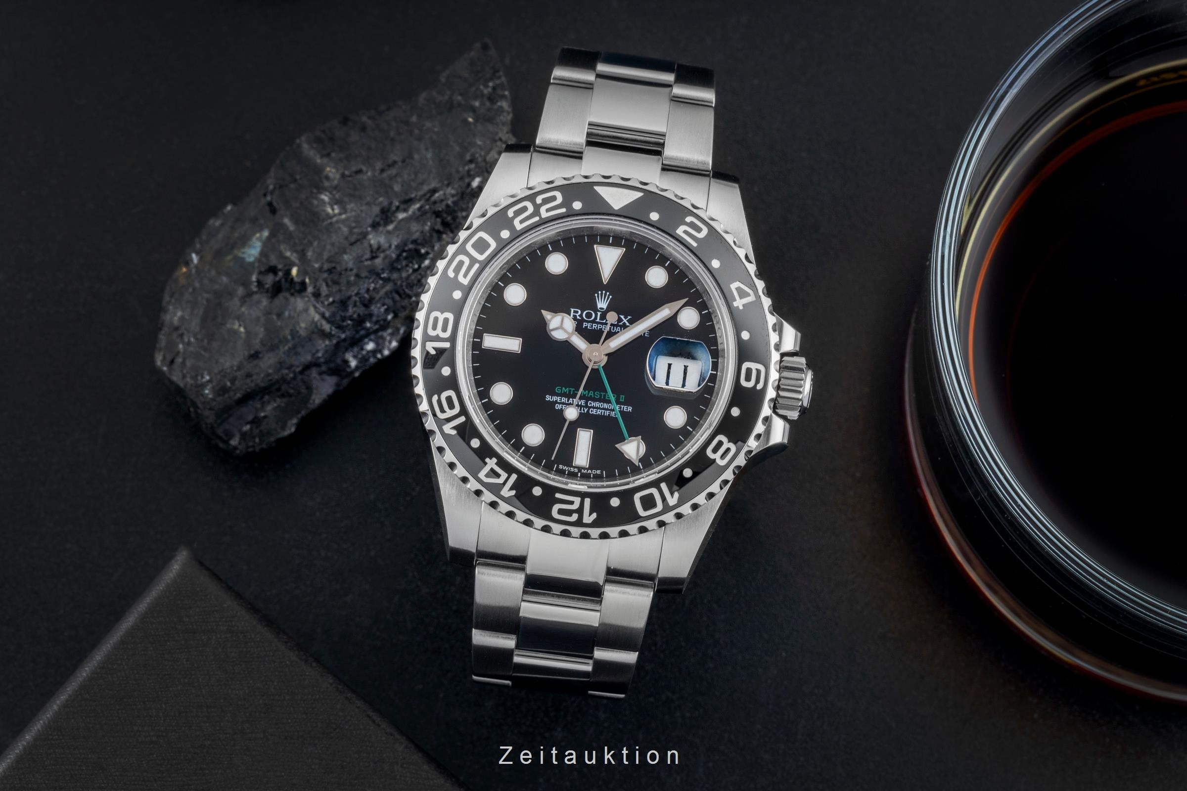 Rolex GMT-Master II Oyster Edelstahl Automatik Herrenuhr Ref. 116710LN B&P 2009 [2601413]