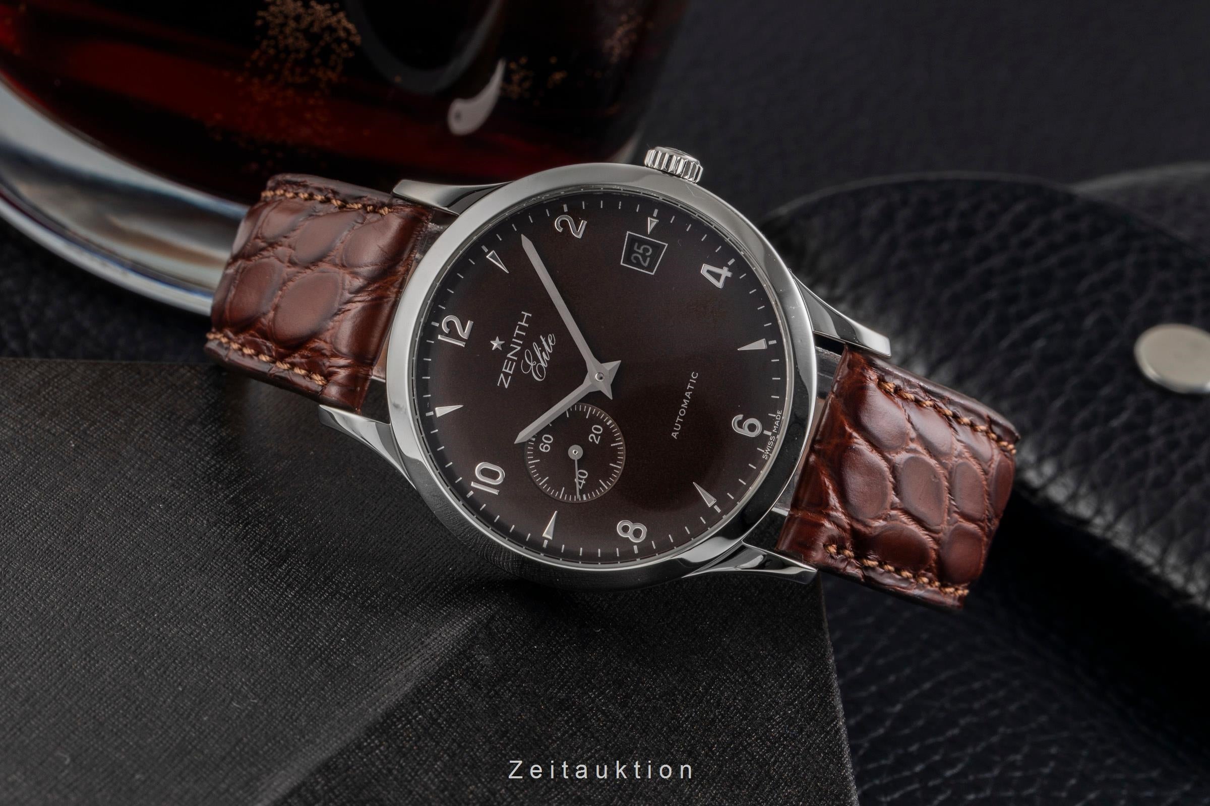 Zenith Elite Classique Automatik Stahl Herrenuhr Ref. 01.0125.680 B&P 2006 [2601415]