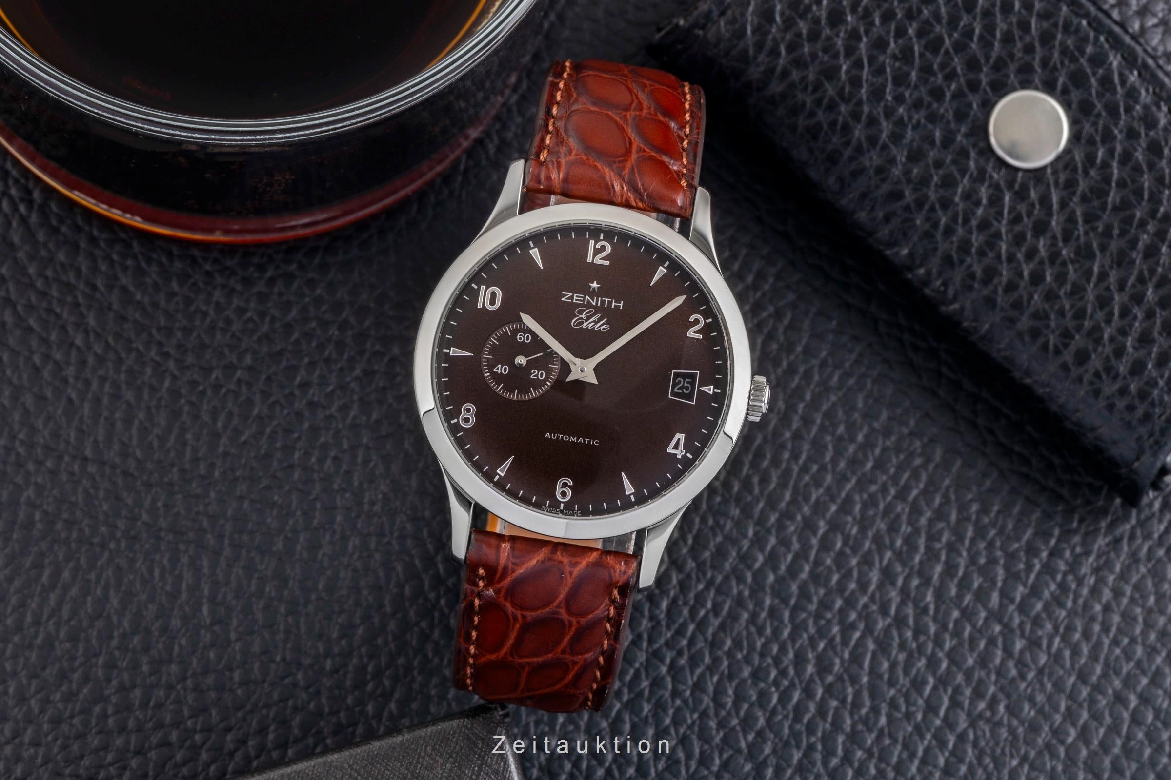 Zenith Elite Classique Automatik Stahl Herrenuhr Ref. 01.0125.680 B&P 2006 [2601415]