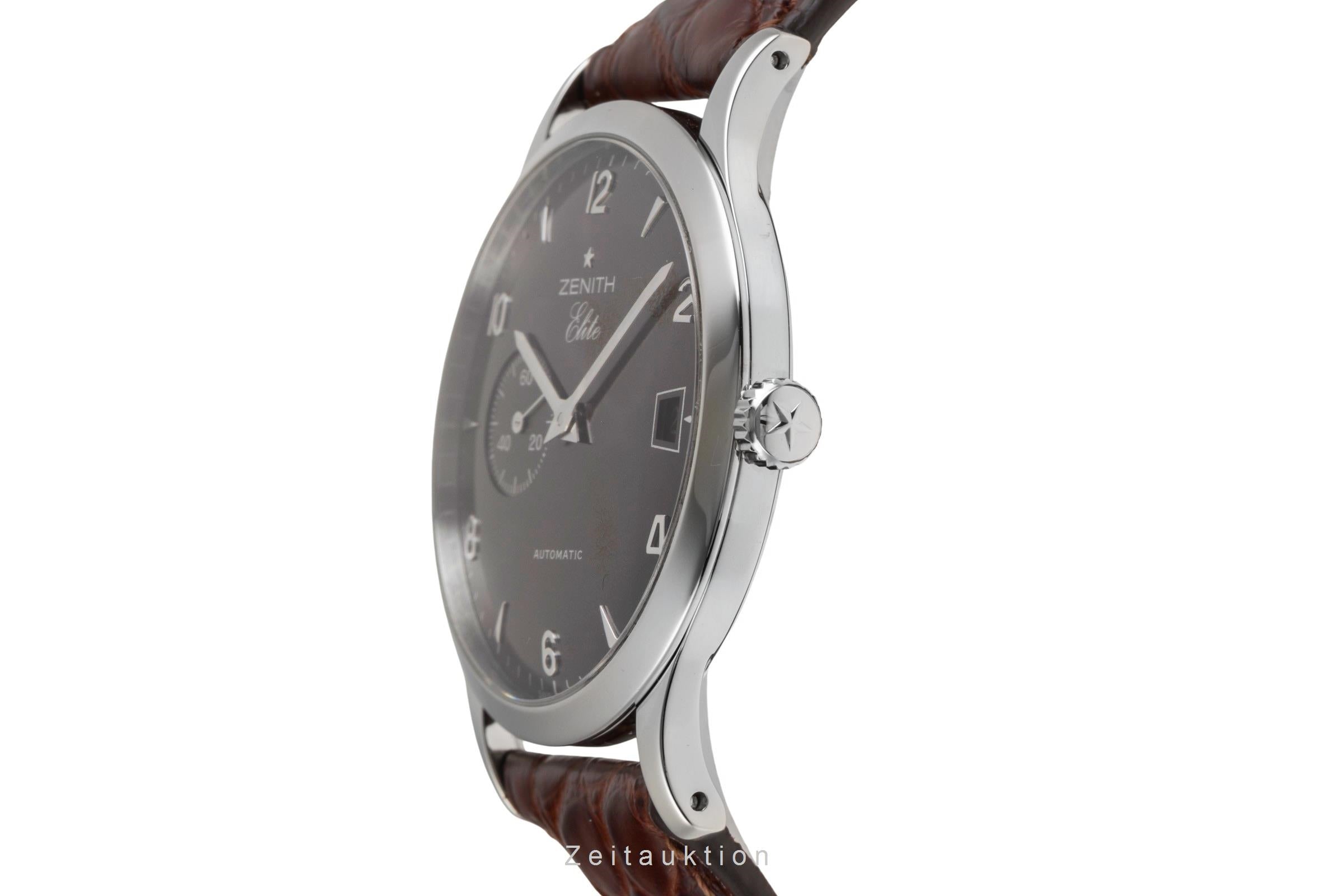 Zenith Elite Classique Automatik Stahl Herrenuhr Ref. 01.0125.680 B&P 2006 [2601415]
