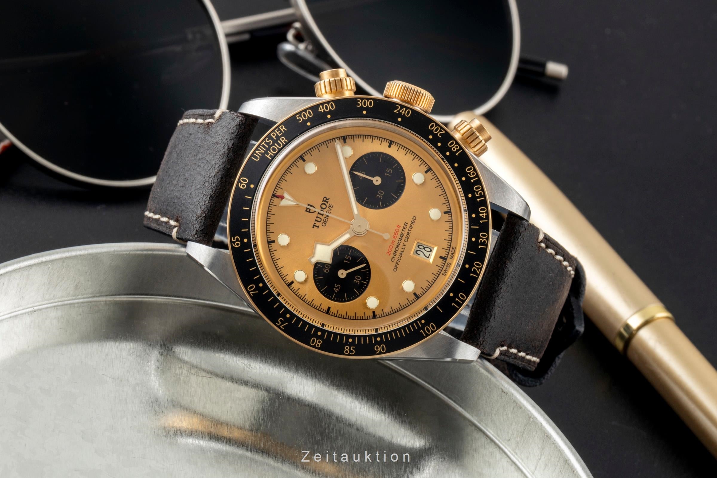 Tudor Heritage Black Bay chronograph steel / gold automatic men's watch 79363N LP: 6790EUR  [2601468]