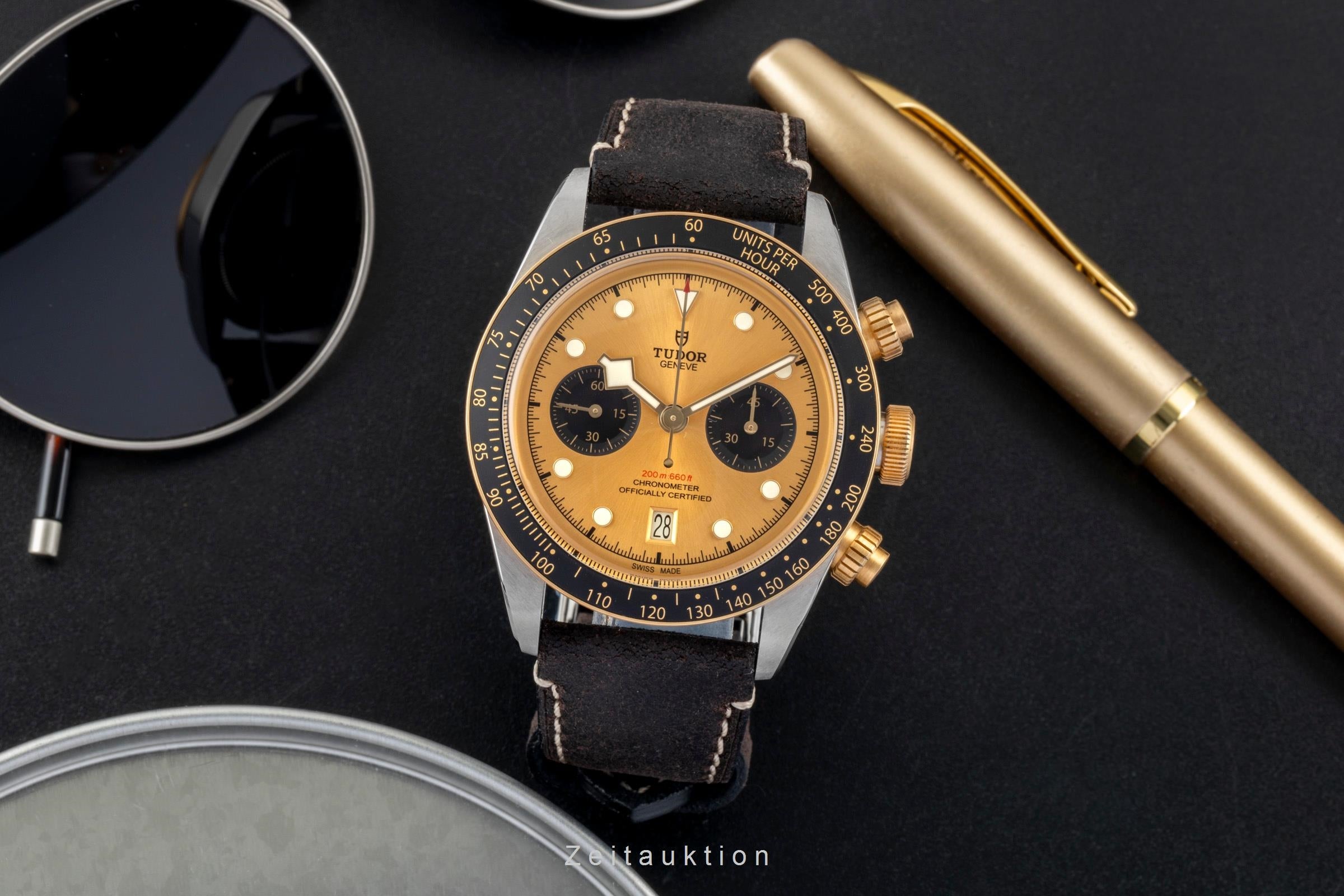 Tudor Heritage Black Bay chronograph steel / gold automatic men's watch 79363N LP: 6790EUR  [2601468]