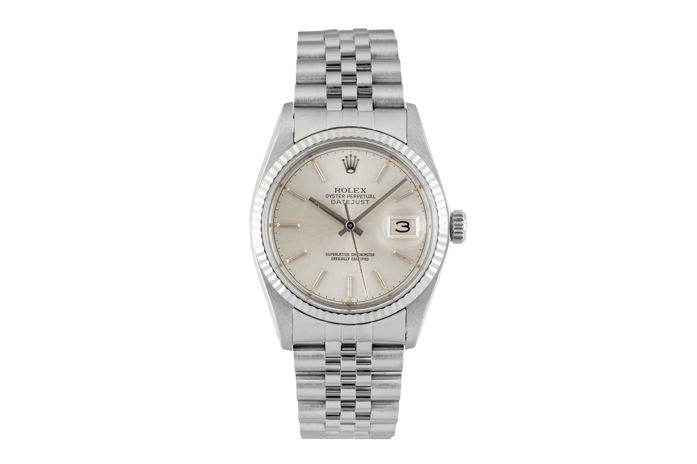 Rolex Datejust steel / white gold automatic men's watch 16014 Vintage  [2601476]