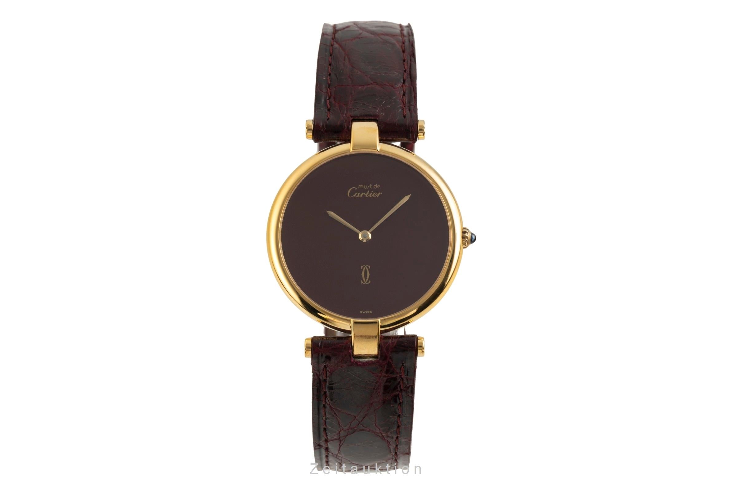 Cartier Vendome plata banada en oro cuarzo unisex  [2601483]