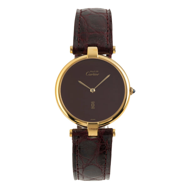 Cartier Vendome plata banada en oro cuarzo unisex  [2601483]