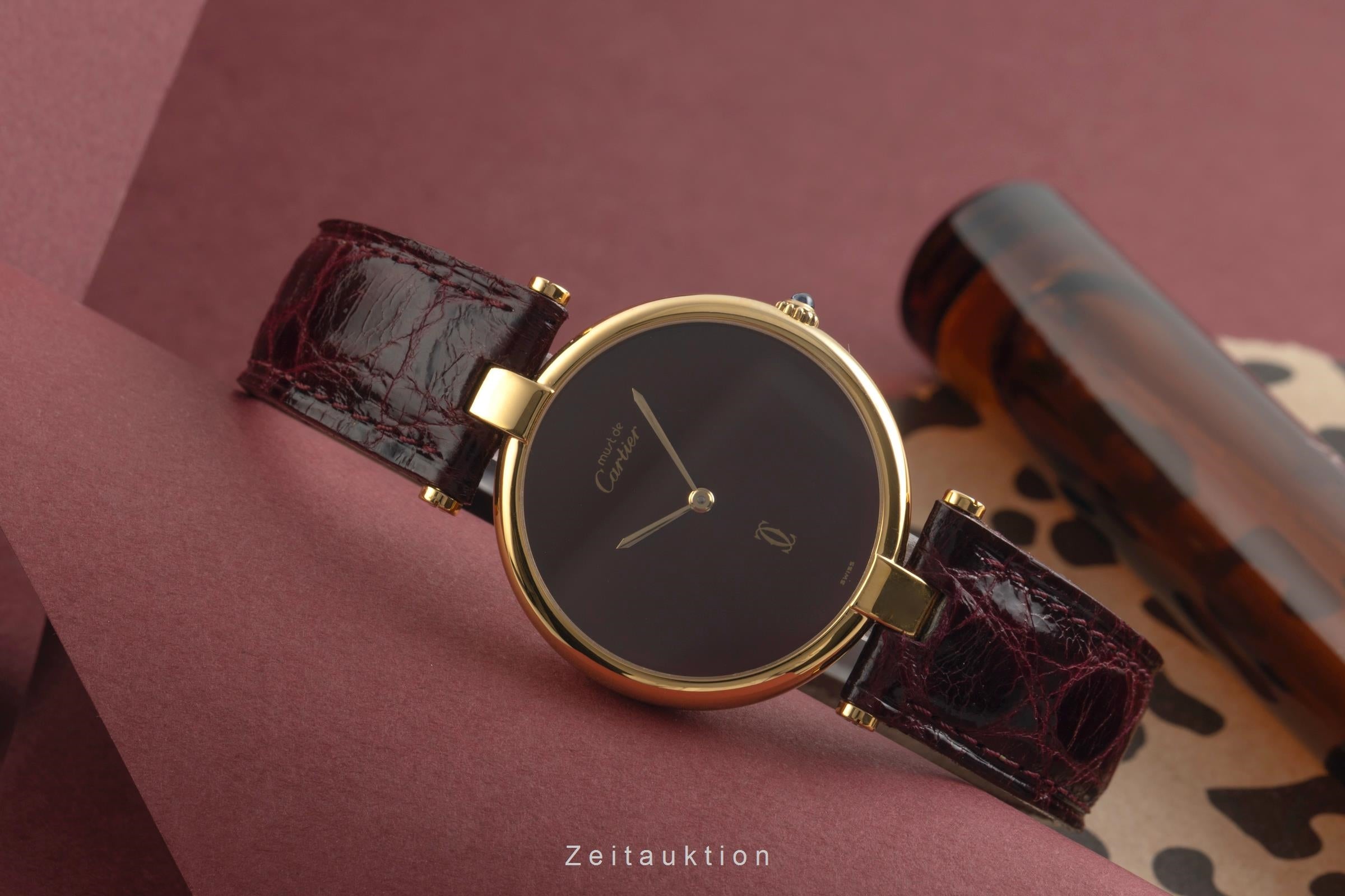 Cartier Vendome plata banada en oro cuarzo unisex  [2601483]