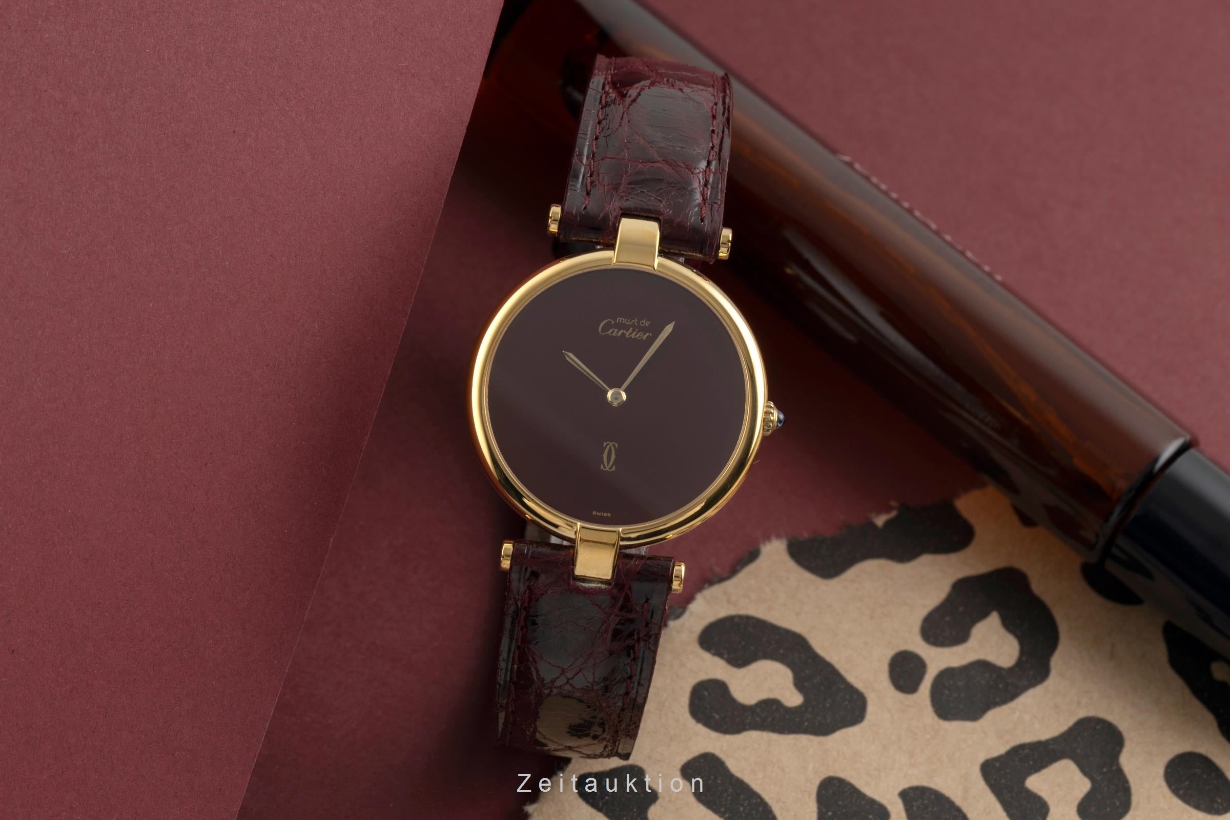Cartier Vendome plata banada en oro cuarzo unisex  [2601483]