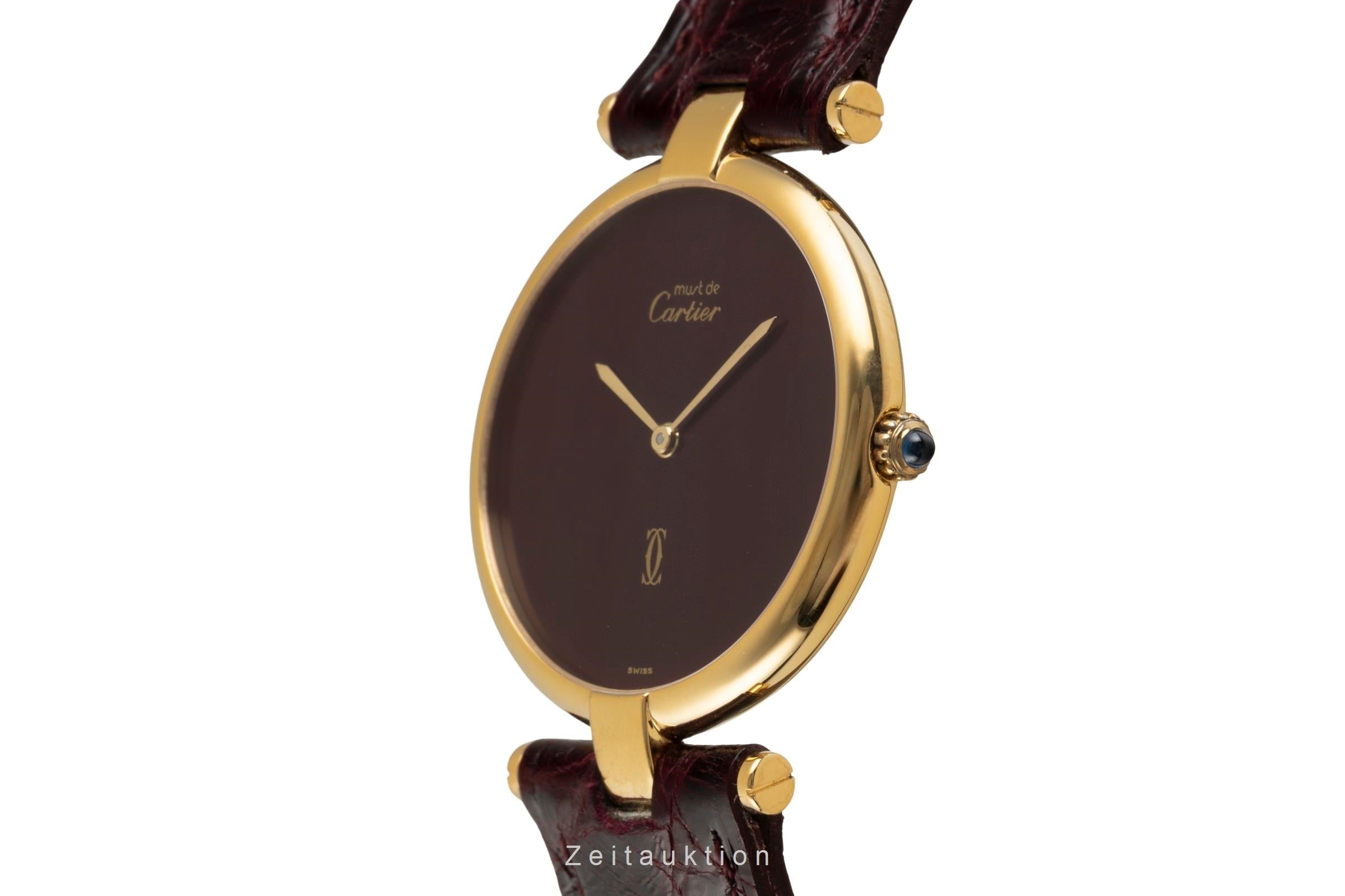 Cartier Vendome plata banada en oro cuarzo unisex  [2601483]
