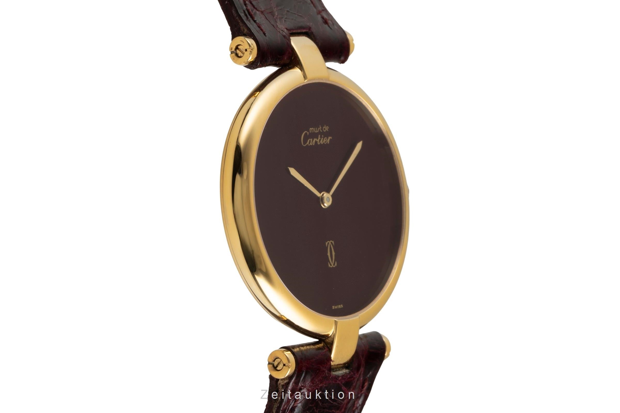 Cartier Vendome plata banada en oro cuarzo unisex  [2601483]
