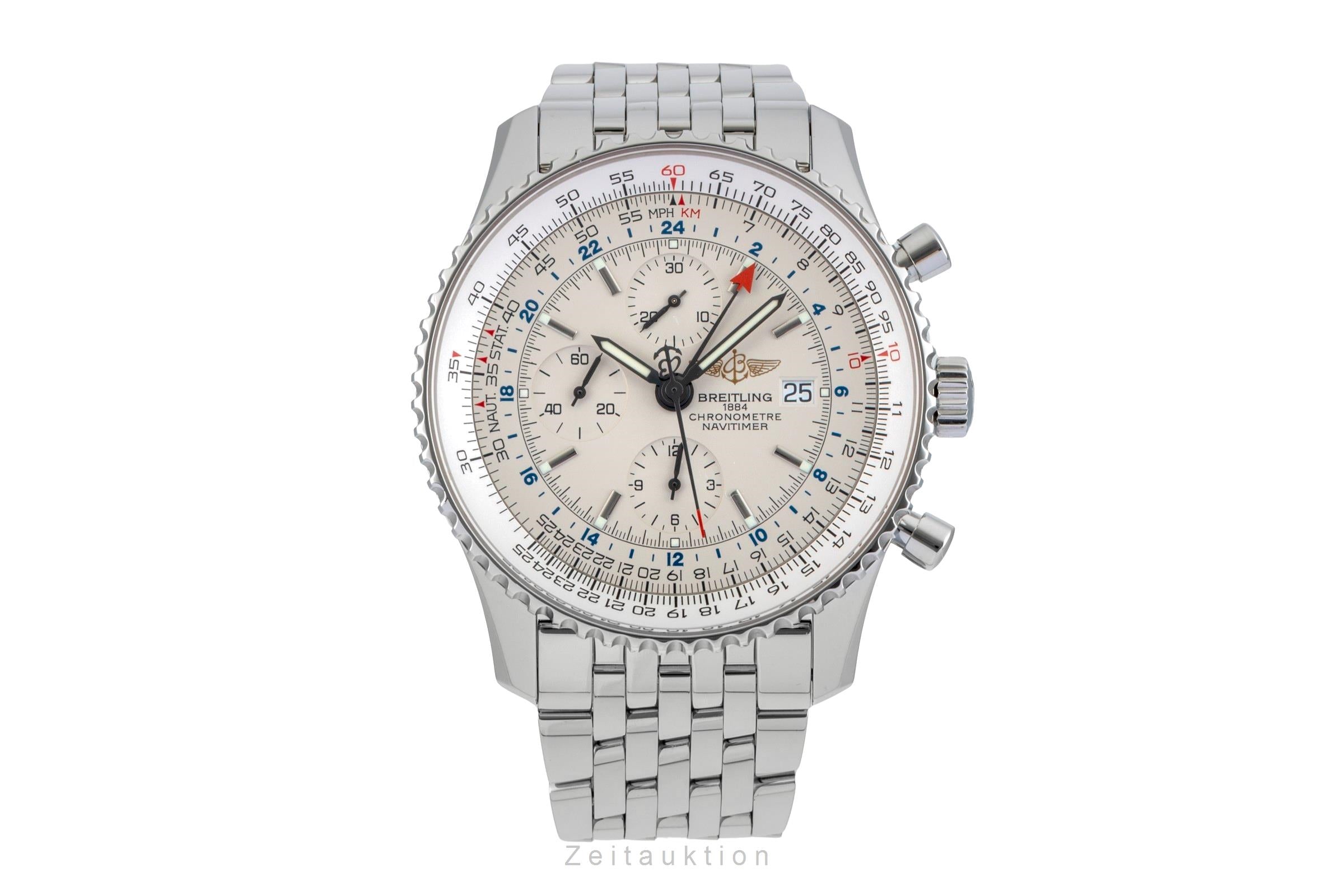 Breitling Navitimer World Chronograph Stahl Automatik Ref. A24322 Papiere 2019 [2601490]