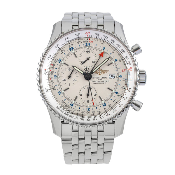 Breitling Navitimer World Chronograph Stahl Automatik Ref. A24322 Papiere 2019 [2601490]