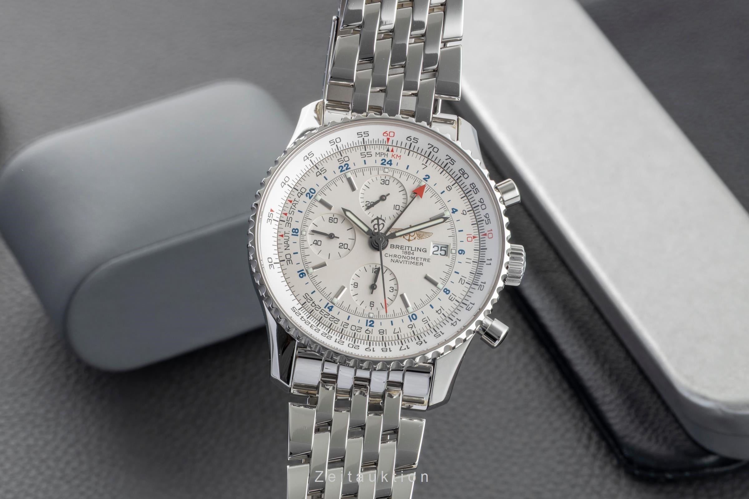 Breitling Navitimer World Chronograph Stahl Automatik Ref. A24322 Papiere 2019 [2601490]