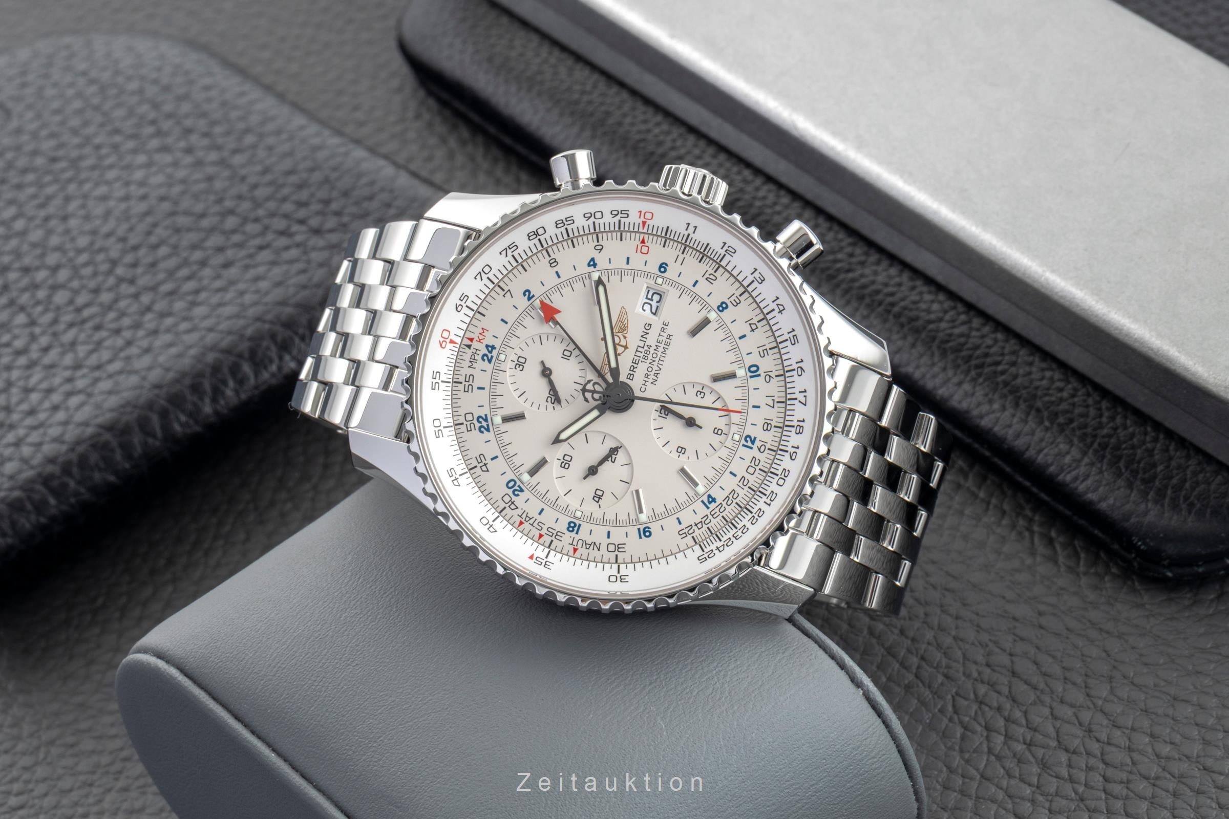 Breitling Navitimer World Chronograph Stahl Automatik Ref. A24322 Papiere 2019 [2601490]
