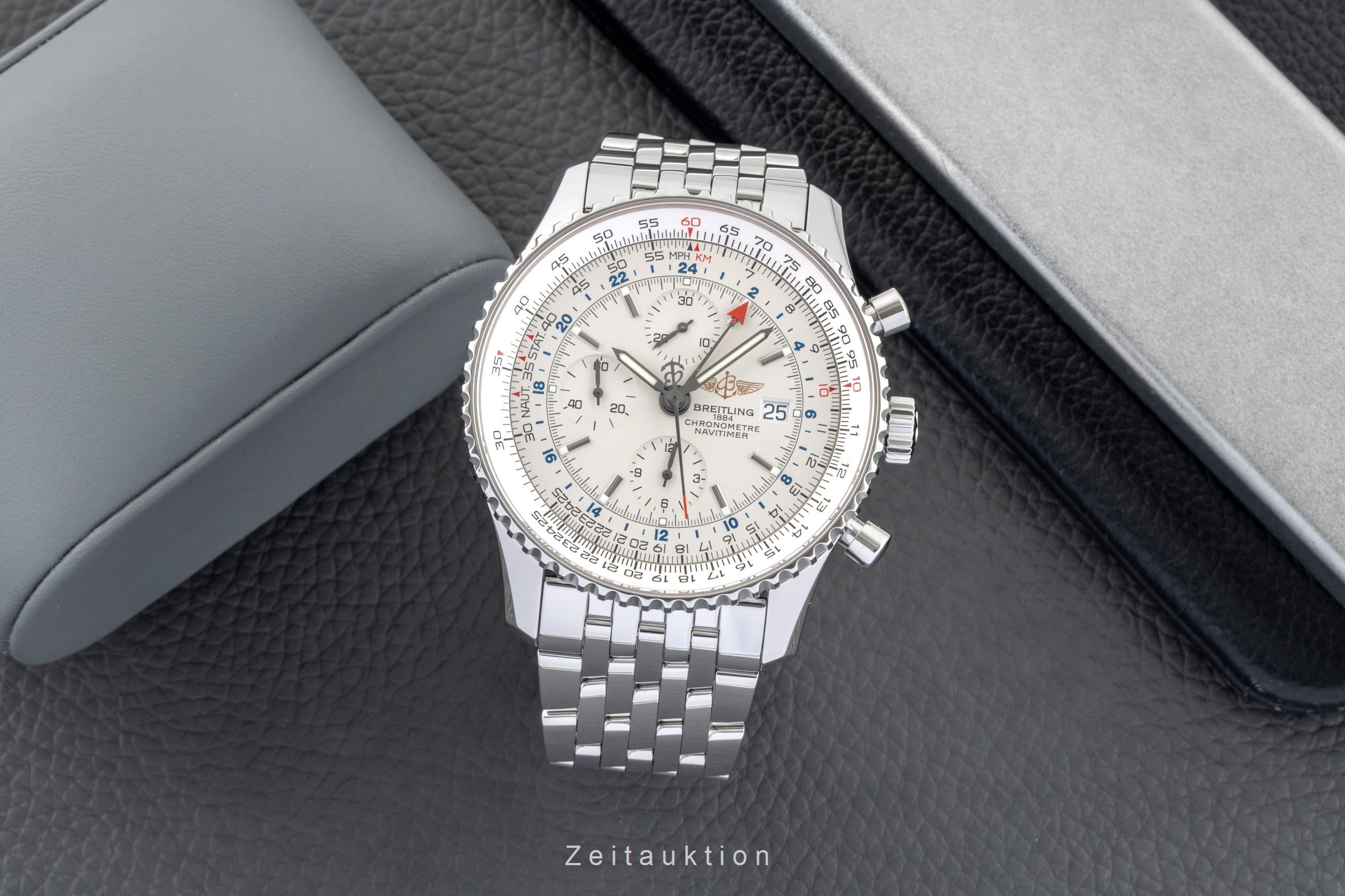 Breitling Navitimer World Chronograph Stahl Automatik Ref. A24322 Papiere 2019 [2601490]