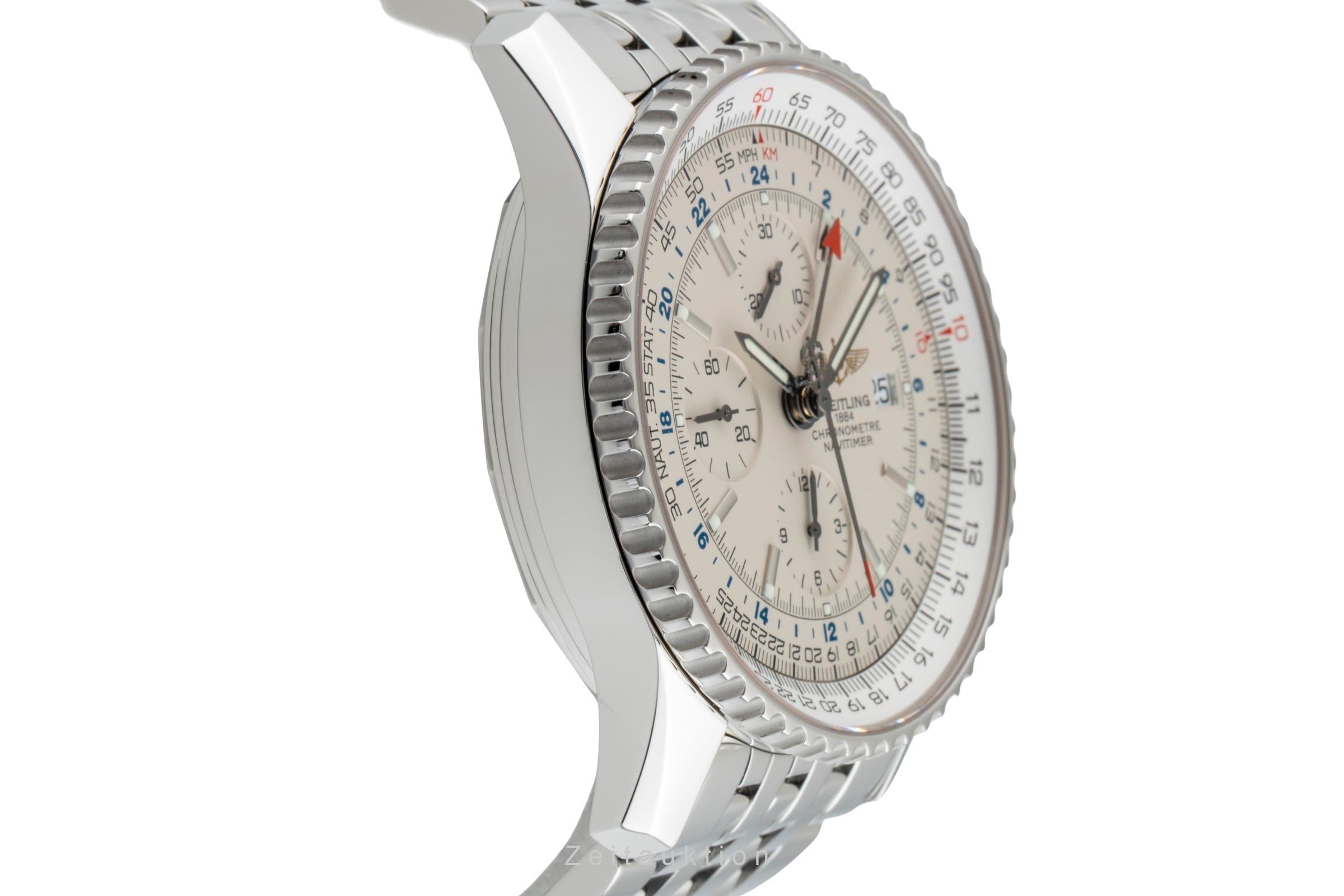 Breitling Navitimer World Chronograph Stahl Automatik Ref. A24322 Papiere 2019 [2601490]