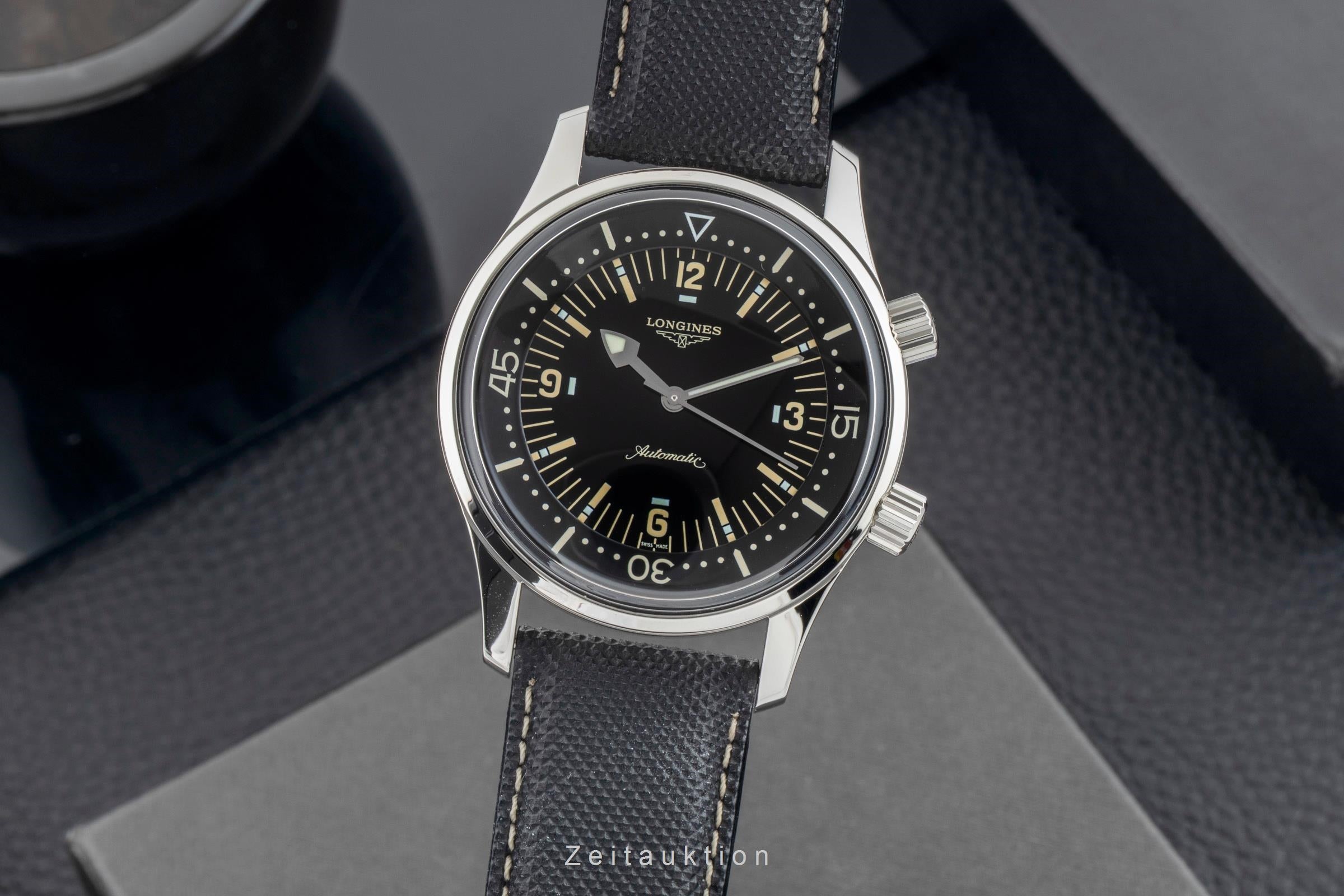 Longines Legend Diver Stahl Automatik Herrenuhr Ref. L3.674.4.56.3 B&P 2010 [2601493]