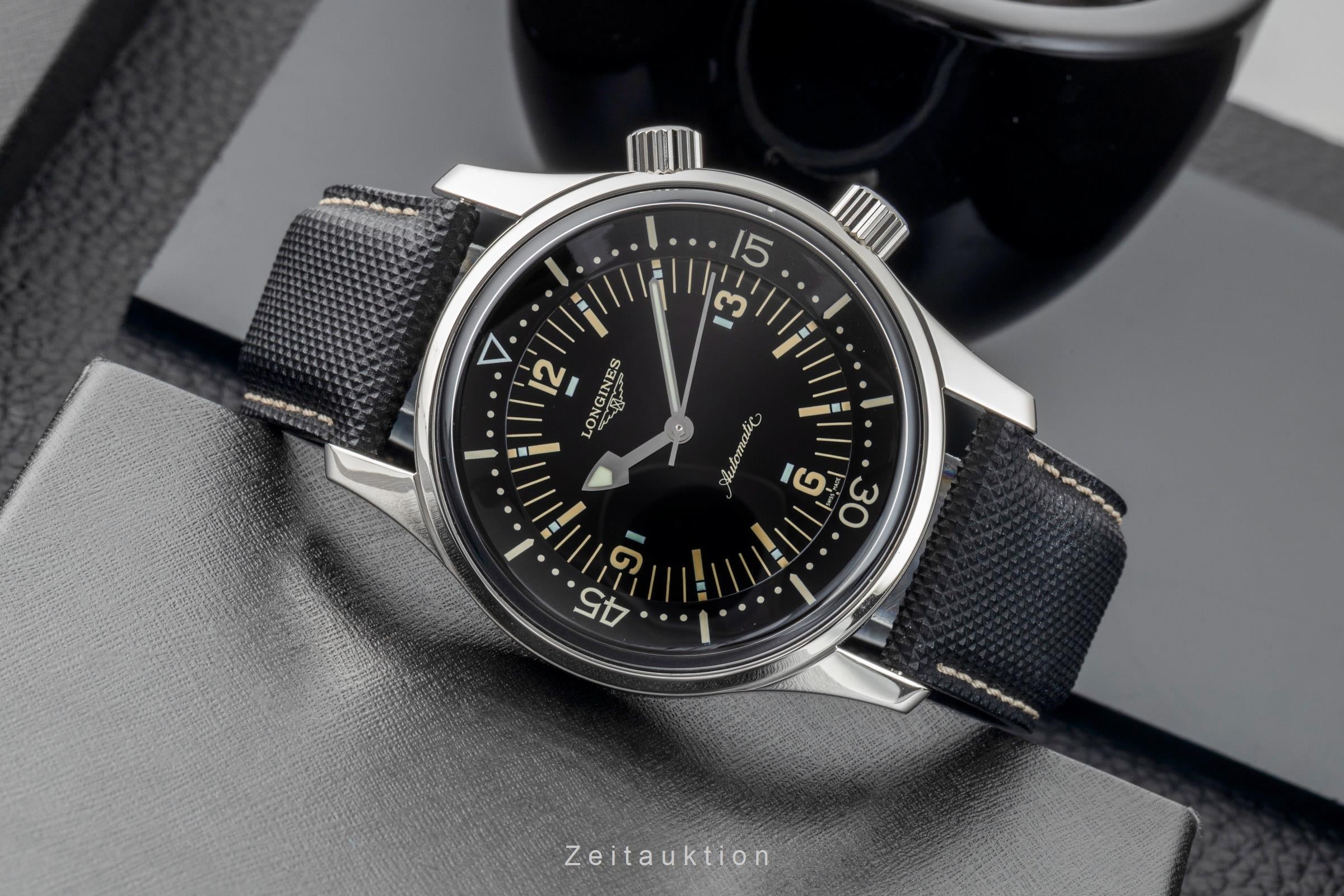 Longines Legend Diver Stahl Automatik Herrenuhr Ref. L3.674.4.56.3 B&P 2010 [2601493]